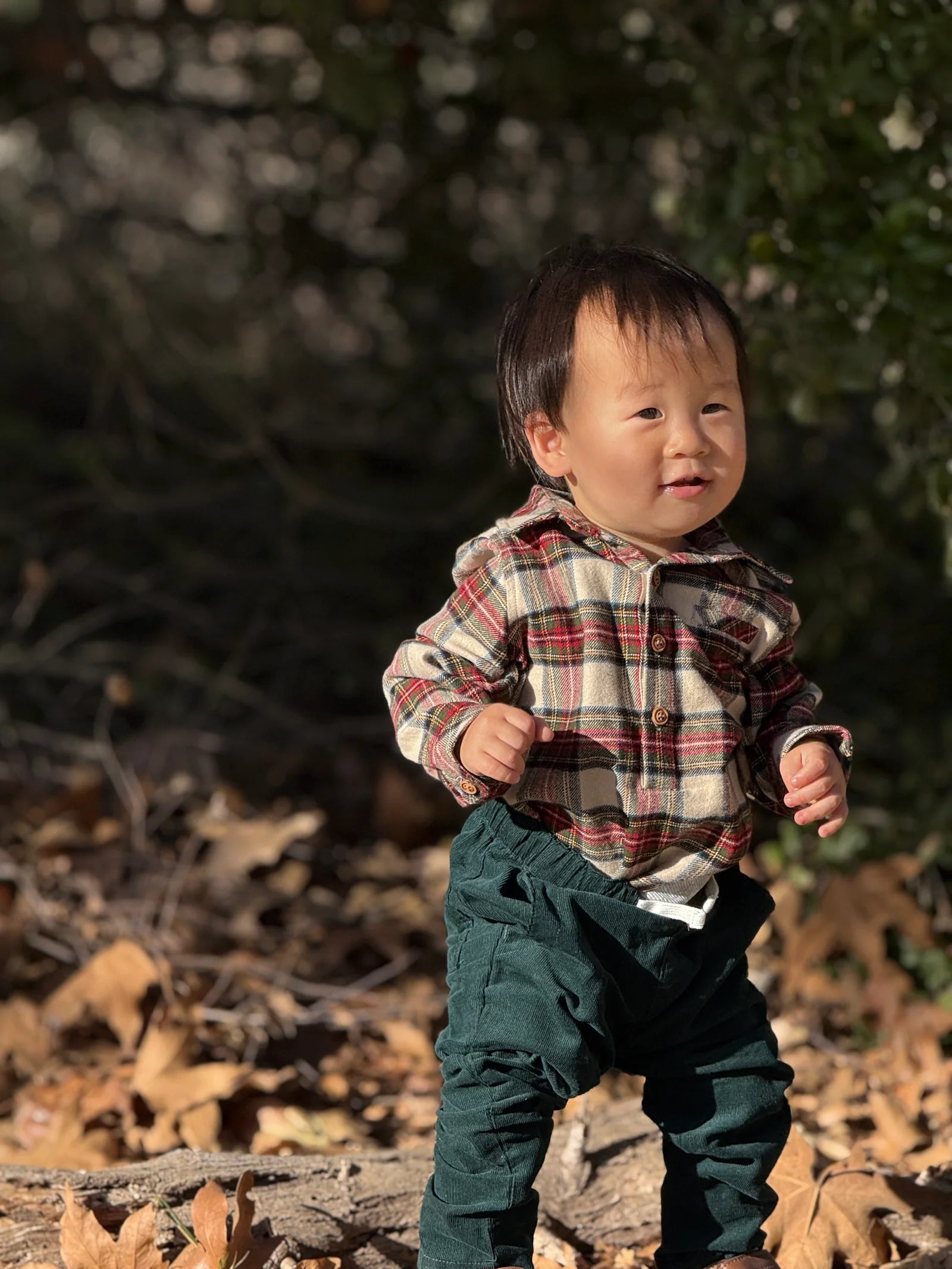 Jasper Plaid Woven Onesie