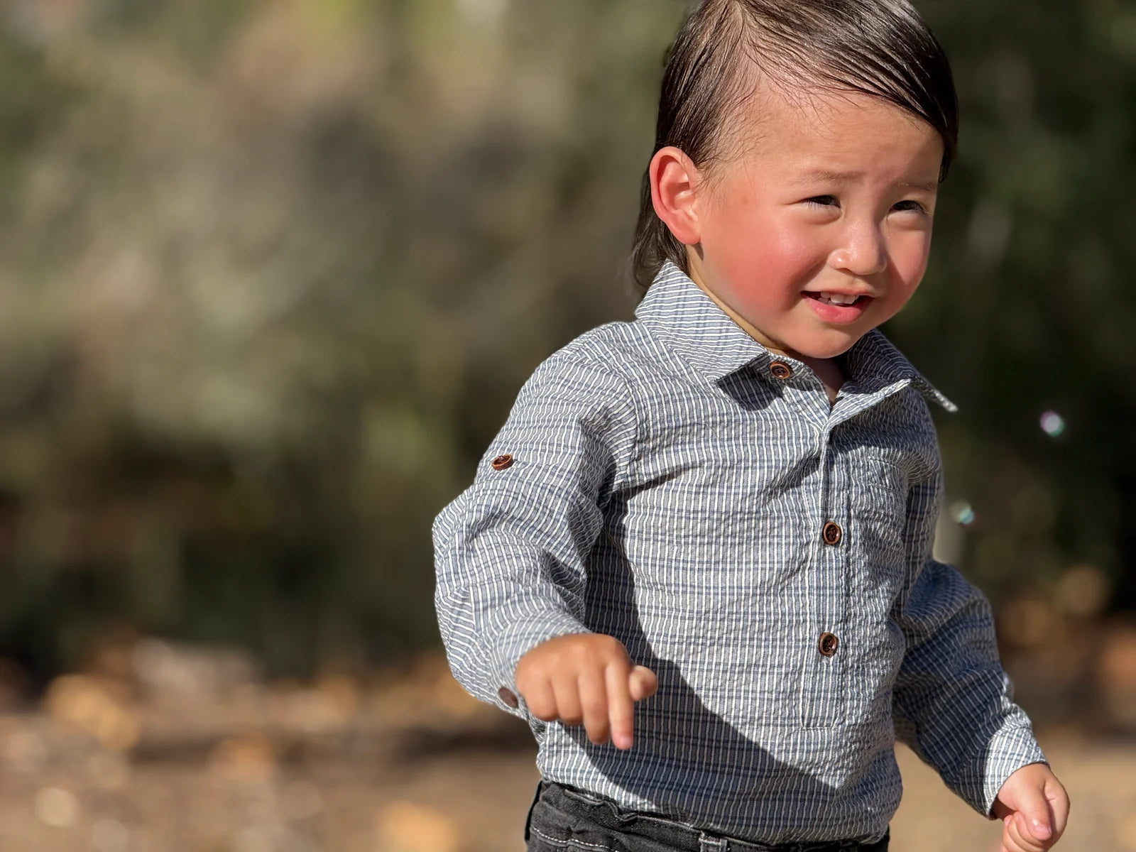 Chambray Stripe Seersucker Onesie