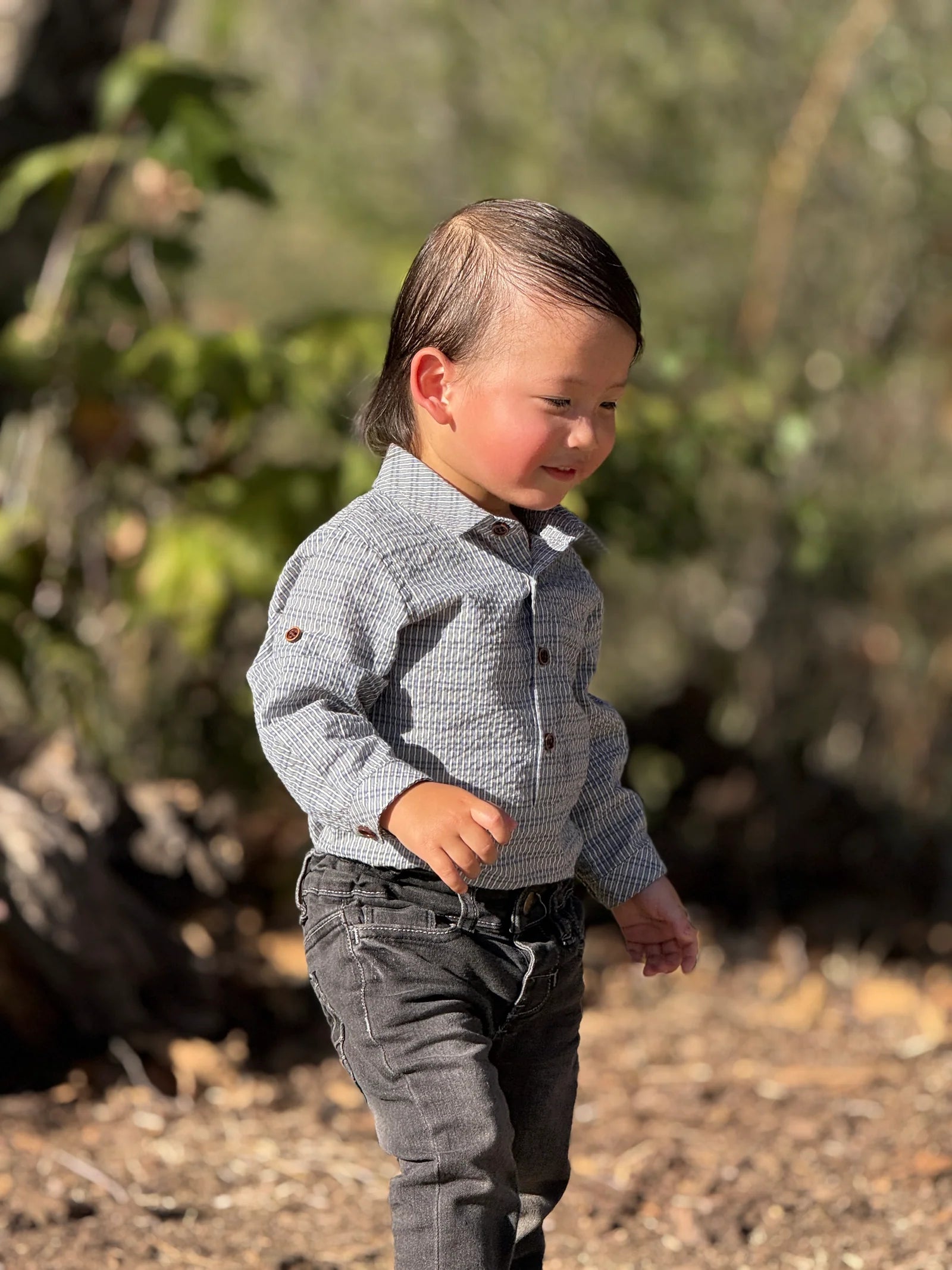 Chambray Stripe Seersucker Onesie