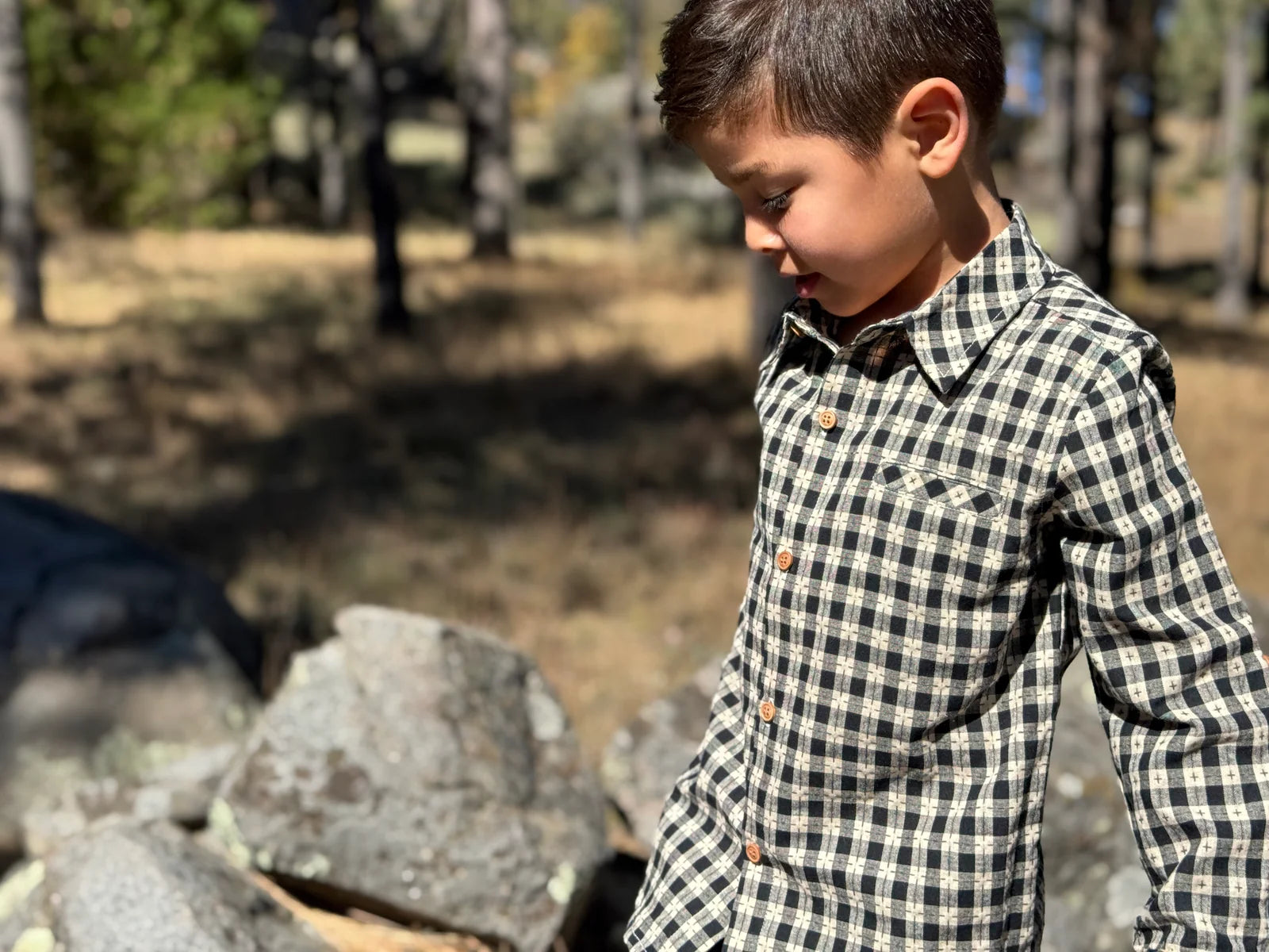 Atwood Black and Cream Plaid Shirt