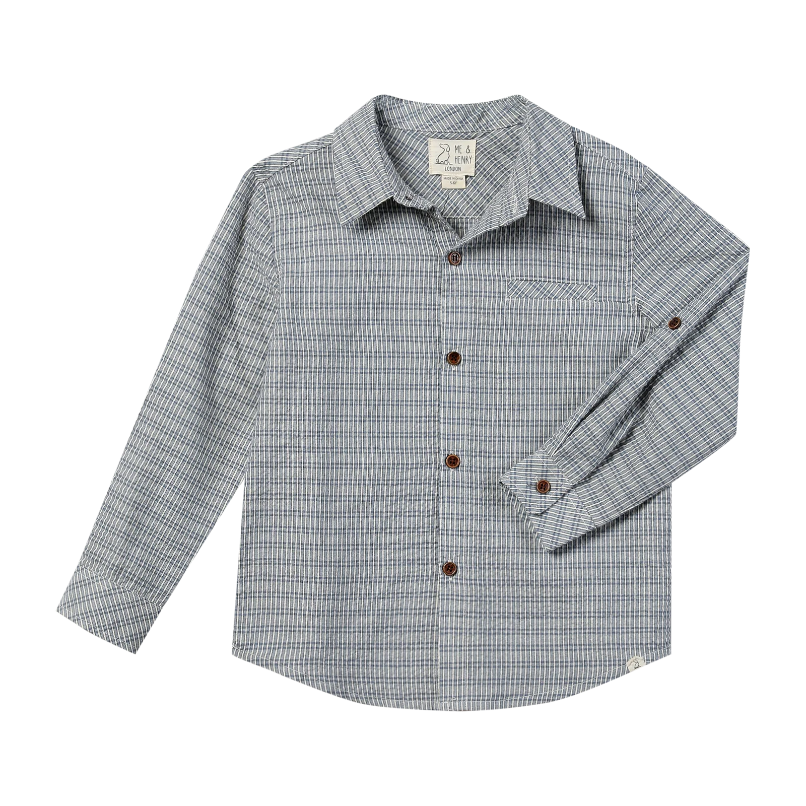 Chambray Stripe Seersucker Woven Shirt