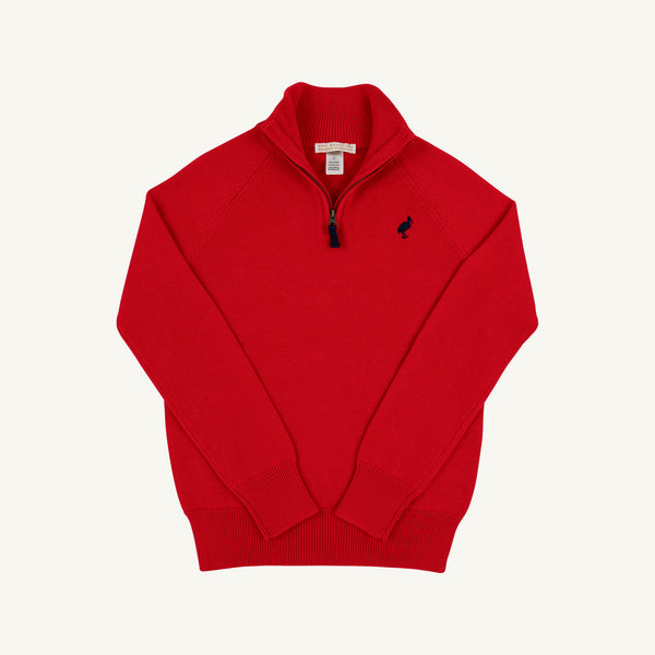 TBBC Hayden Half Zip Sweater Richmond Red/Nantucket Navy