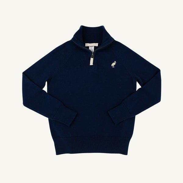 TBBC Hayden Half Zip Sweater - Nantucket Navy/Oatmeal