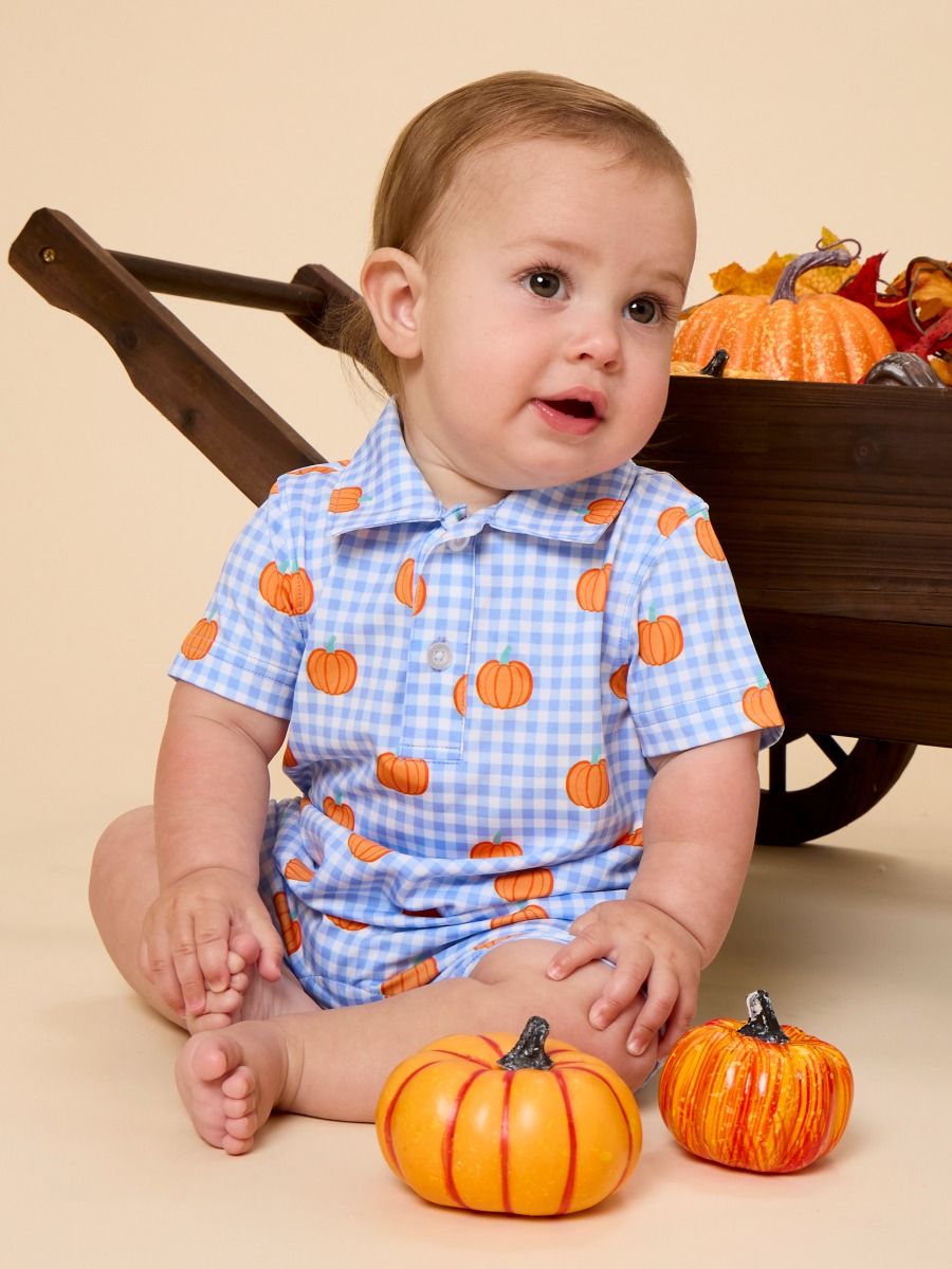 Pumpkin Patch Polo Romper