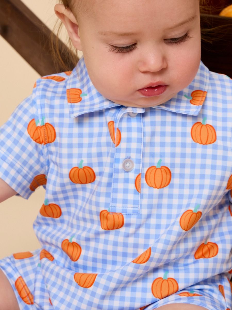 Pumpkin Patch Polo Romper