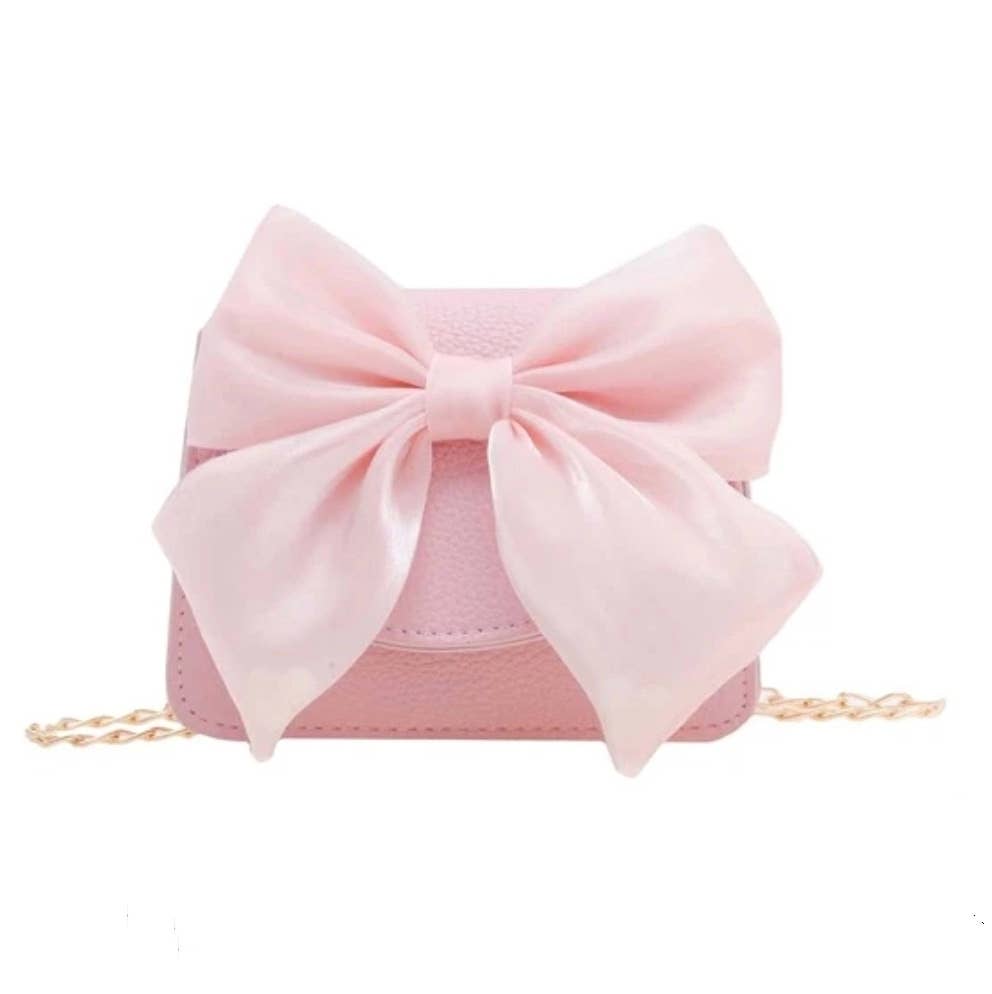 Mini Spring Easter Pink Bow Purse Crossbody Gold Chain