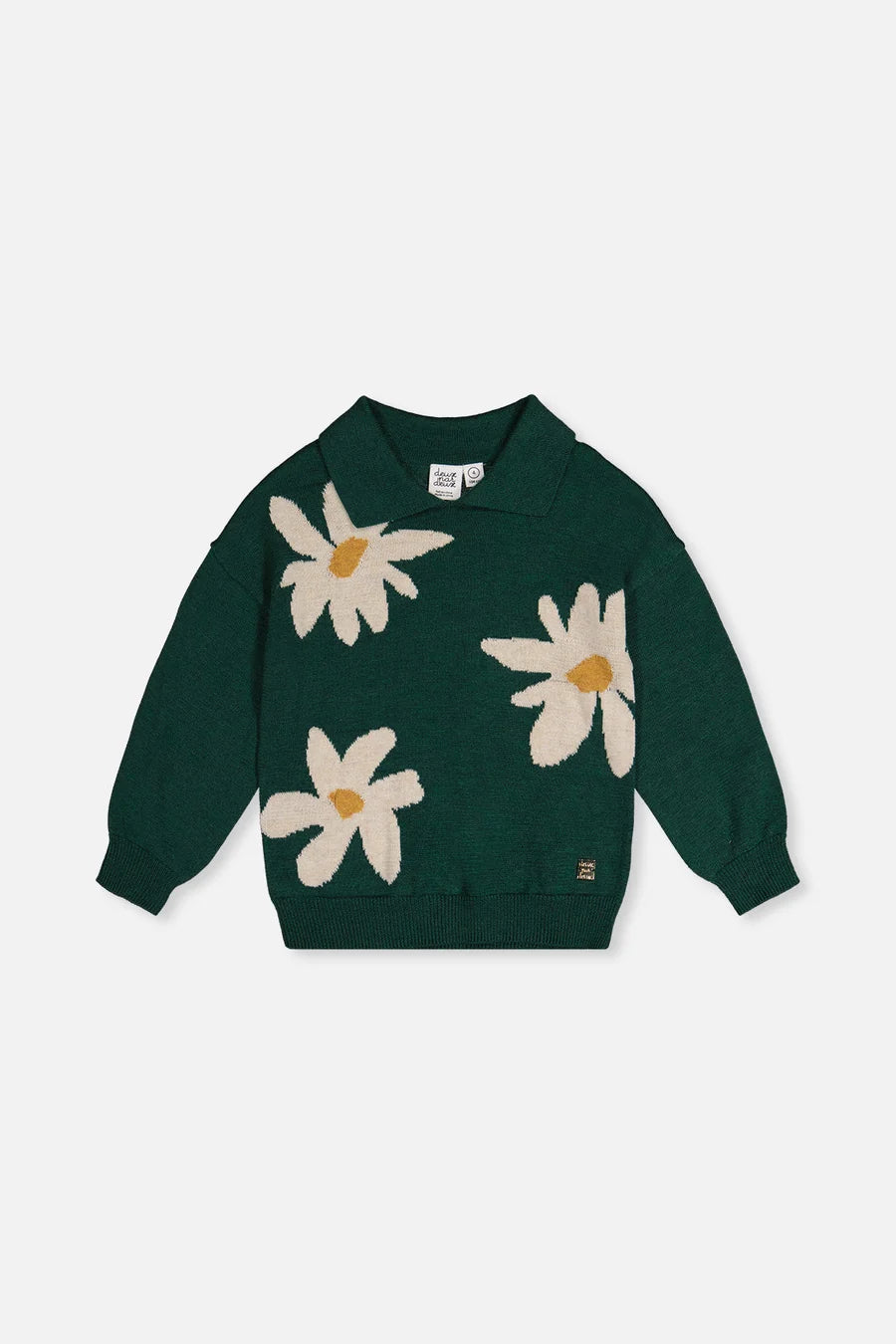 Green Collared Daisy Sweater