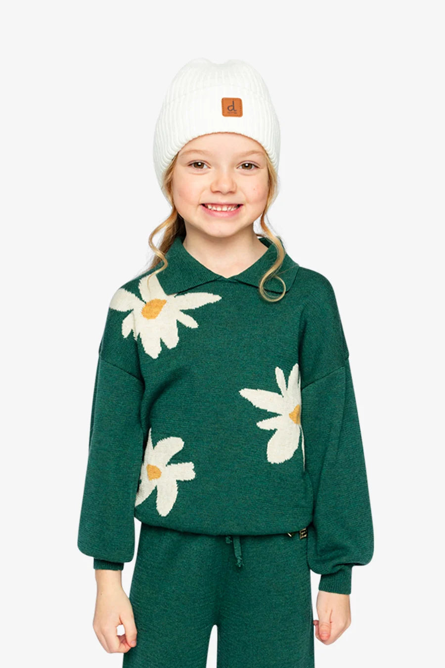 Green Collared Daisy Sweater