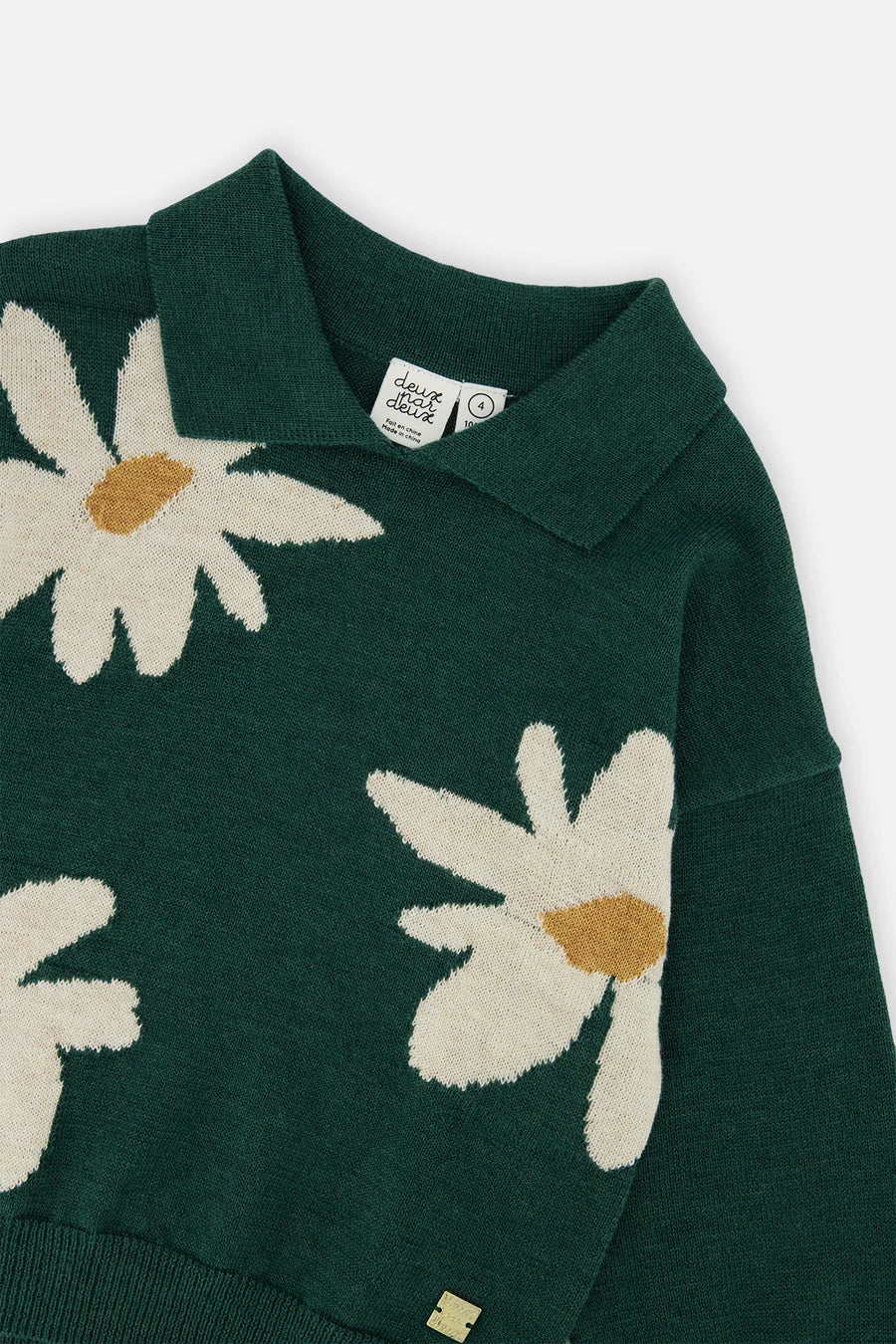 Green Collared Daisy Sweater