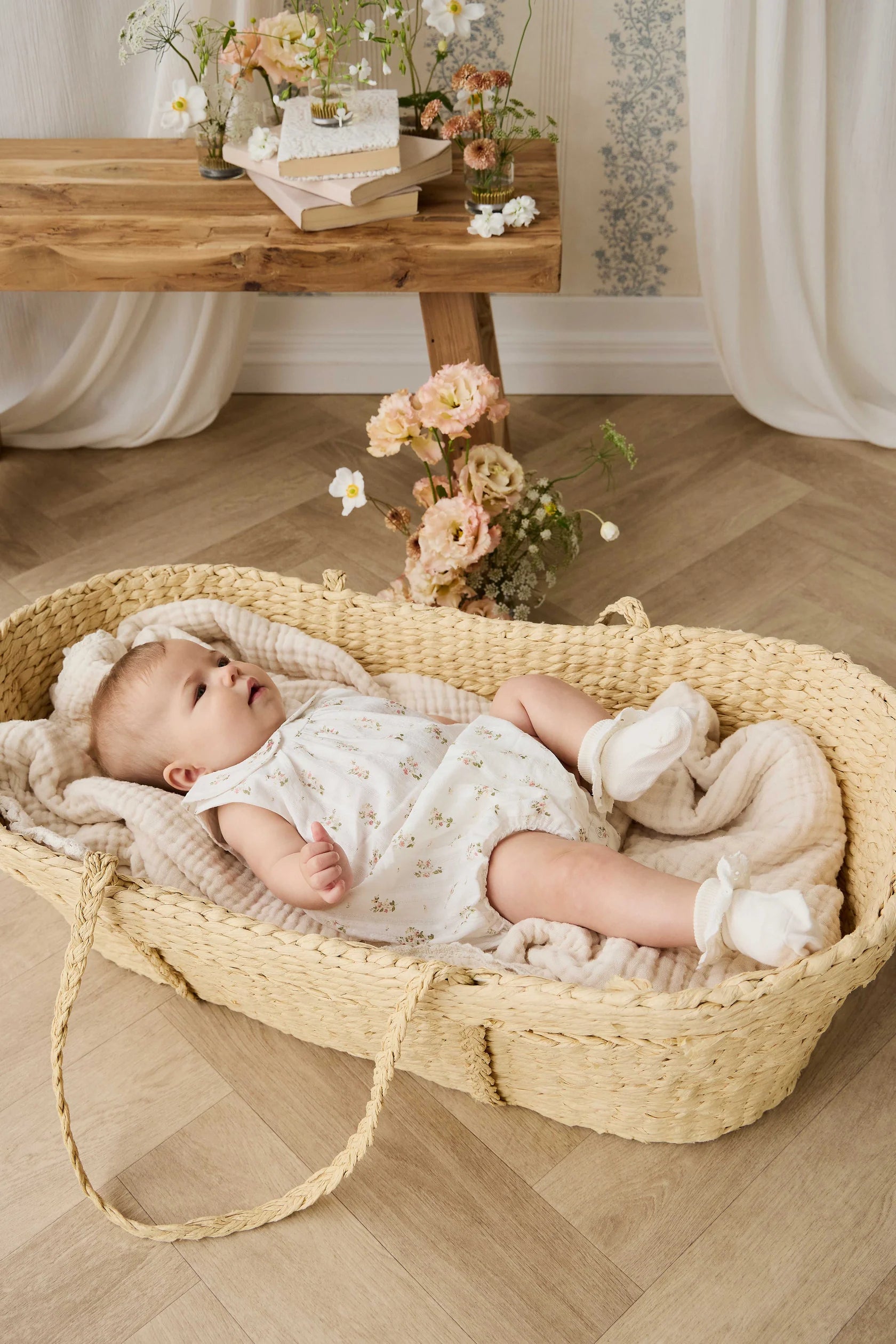 Josepha Egret Floral Playsuit