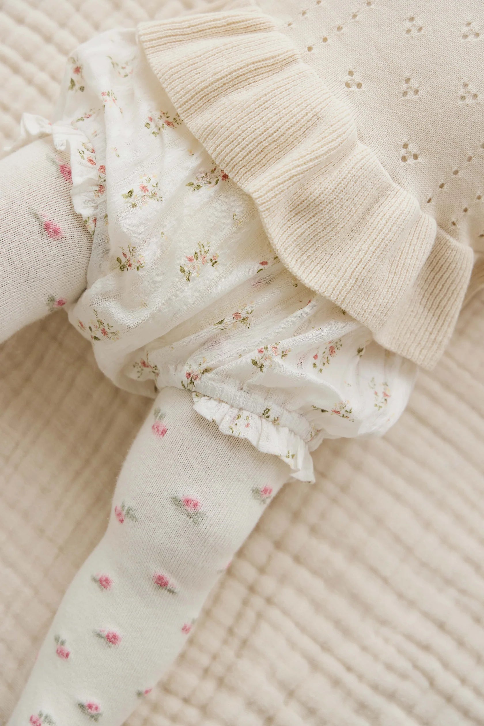 Josepha Egret Floral Top and Bloomer Set