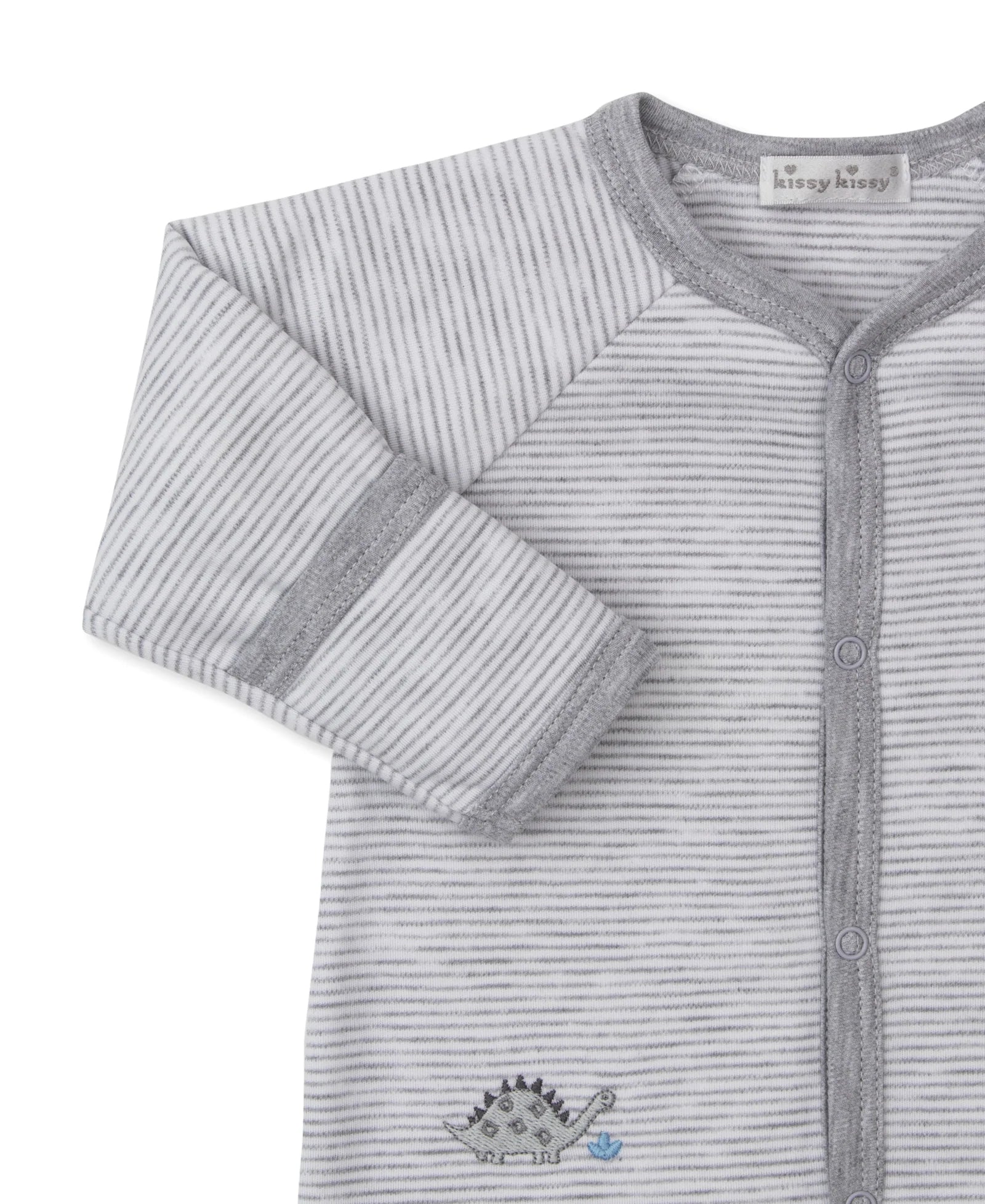 Grey Stripe Emb Dinosaur Era Footie