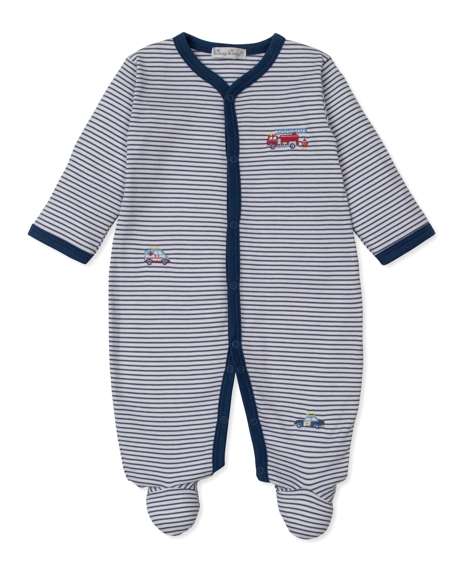 Navy Trimmed Rescue Raid Stripe Footie