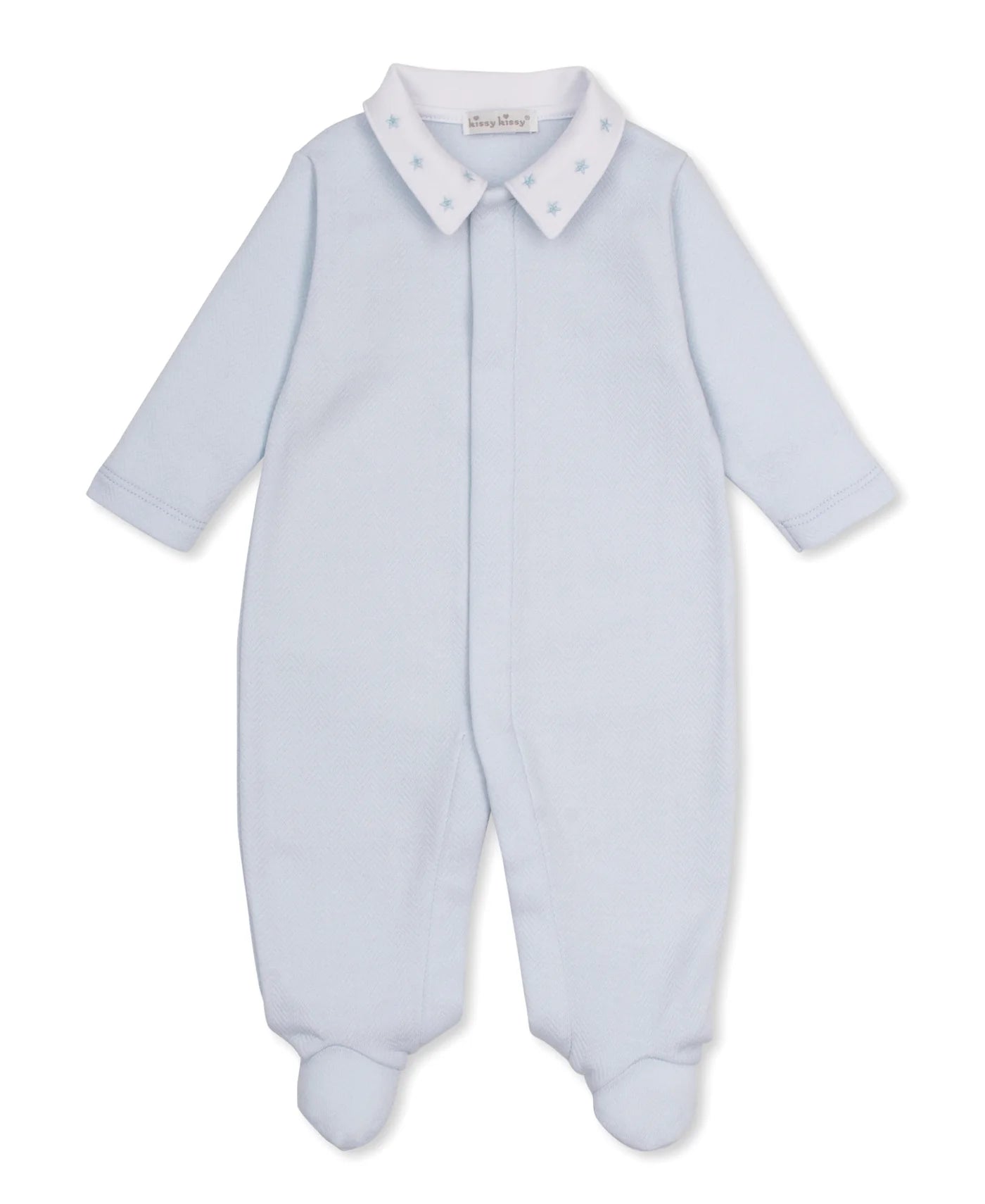 Light Blue Baby Blessings Jacquard Footie