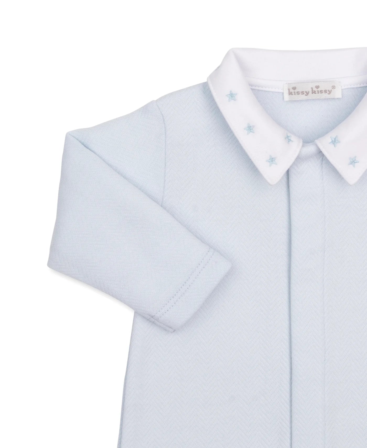 Light Blue Baby Blessings Jacquard Footie