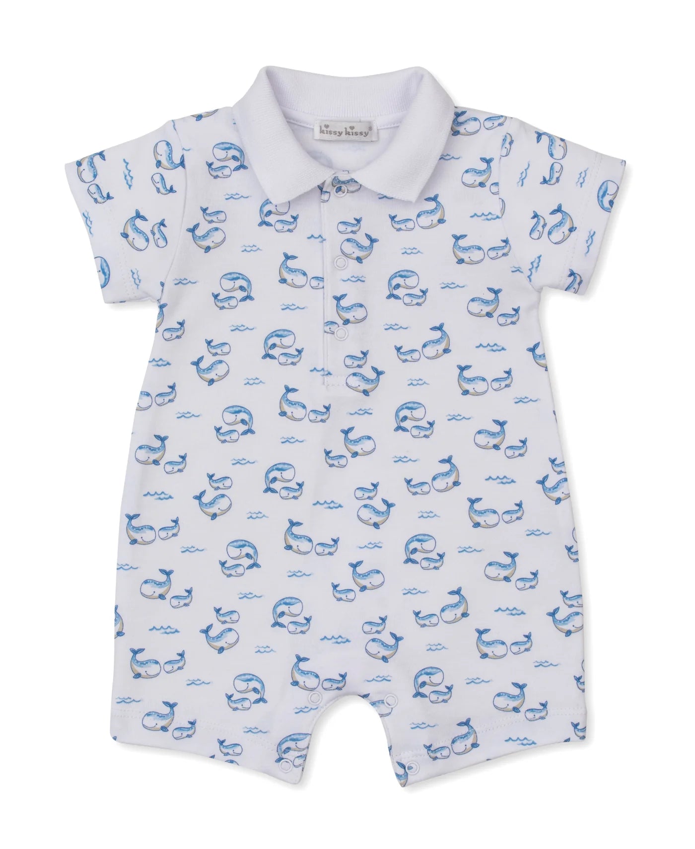 Blue Whale Pods Collared Short Playsuit