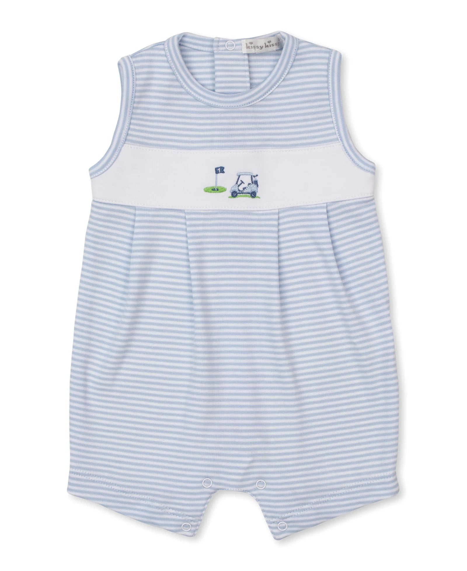 Light Blue Stripe Emb Golf Champ Playsuit
