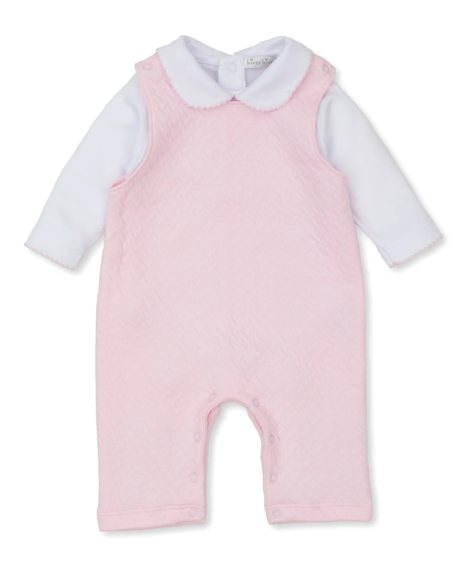Kissy Pink Jacquard Overall Set