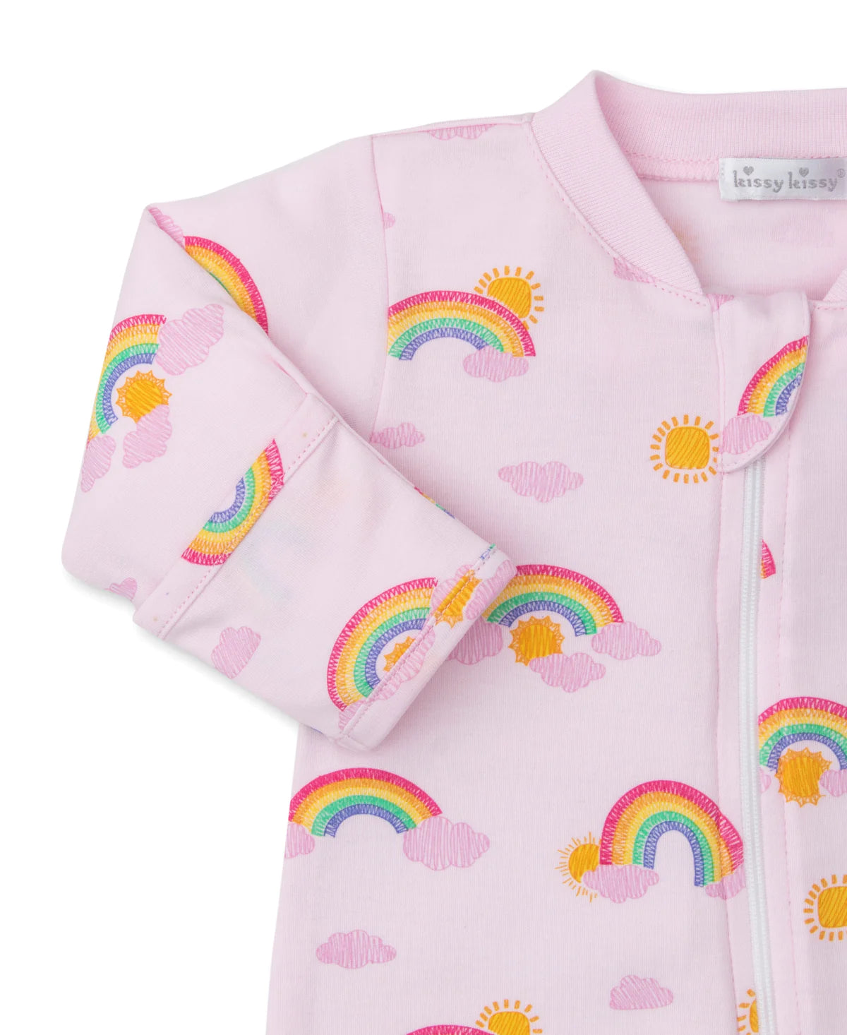 Pink Sunshine Rainbows Zipper Footie
