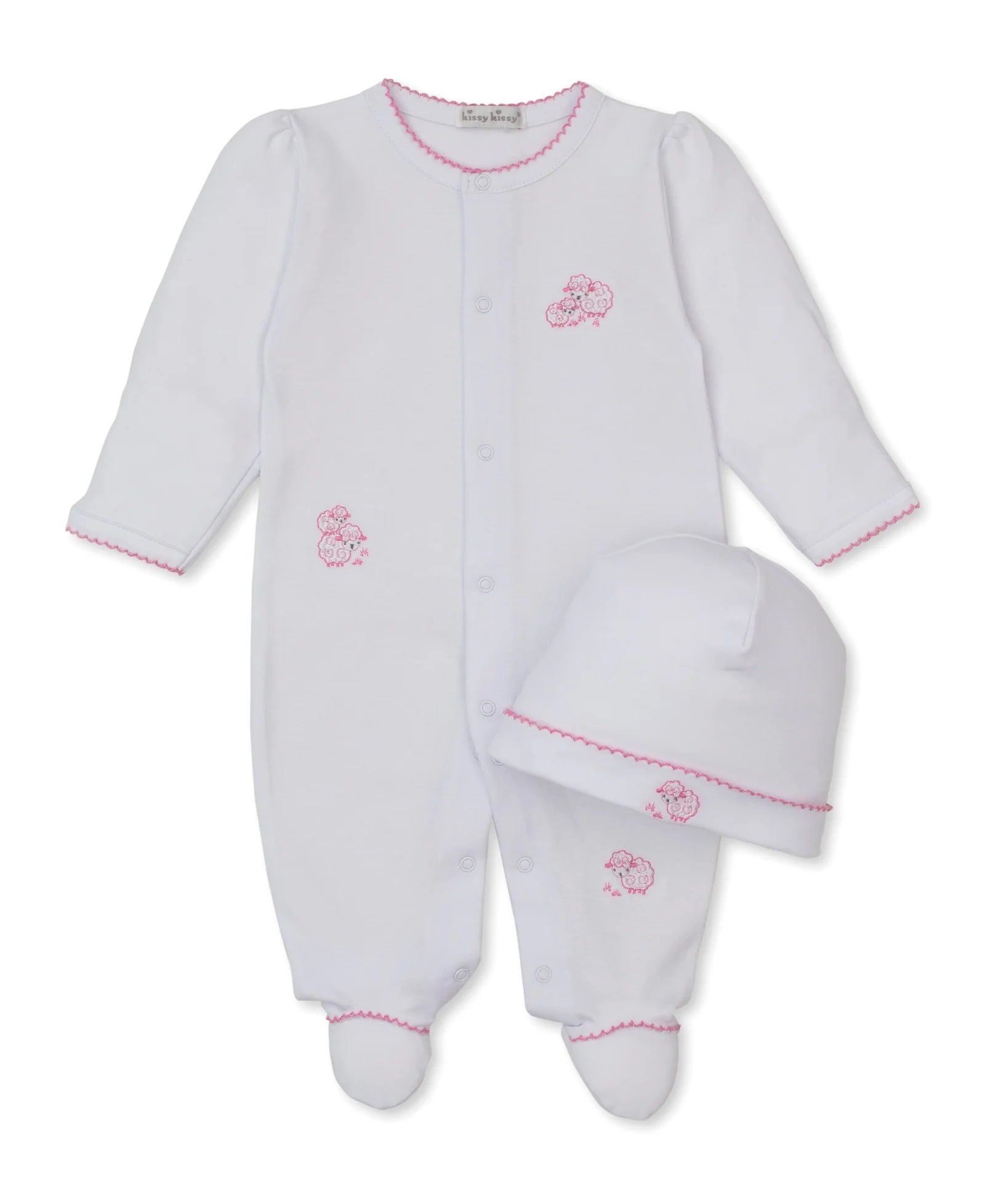 White Sweet Pink Sheep Footie & Hat