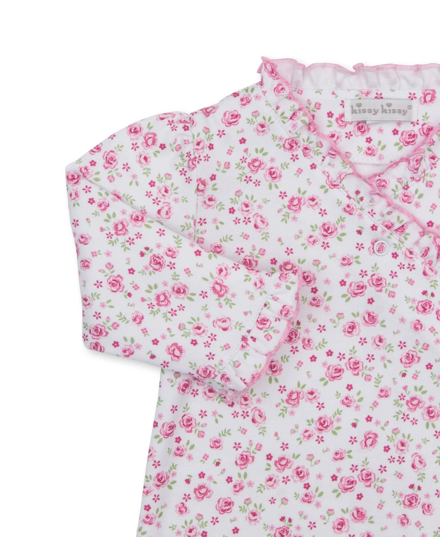 Kissy Pink Cottage Roses Footie