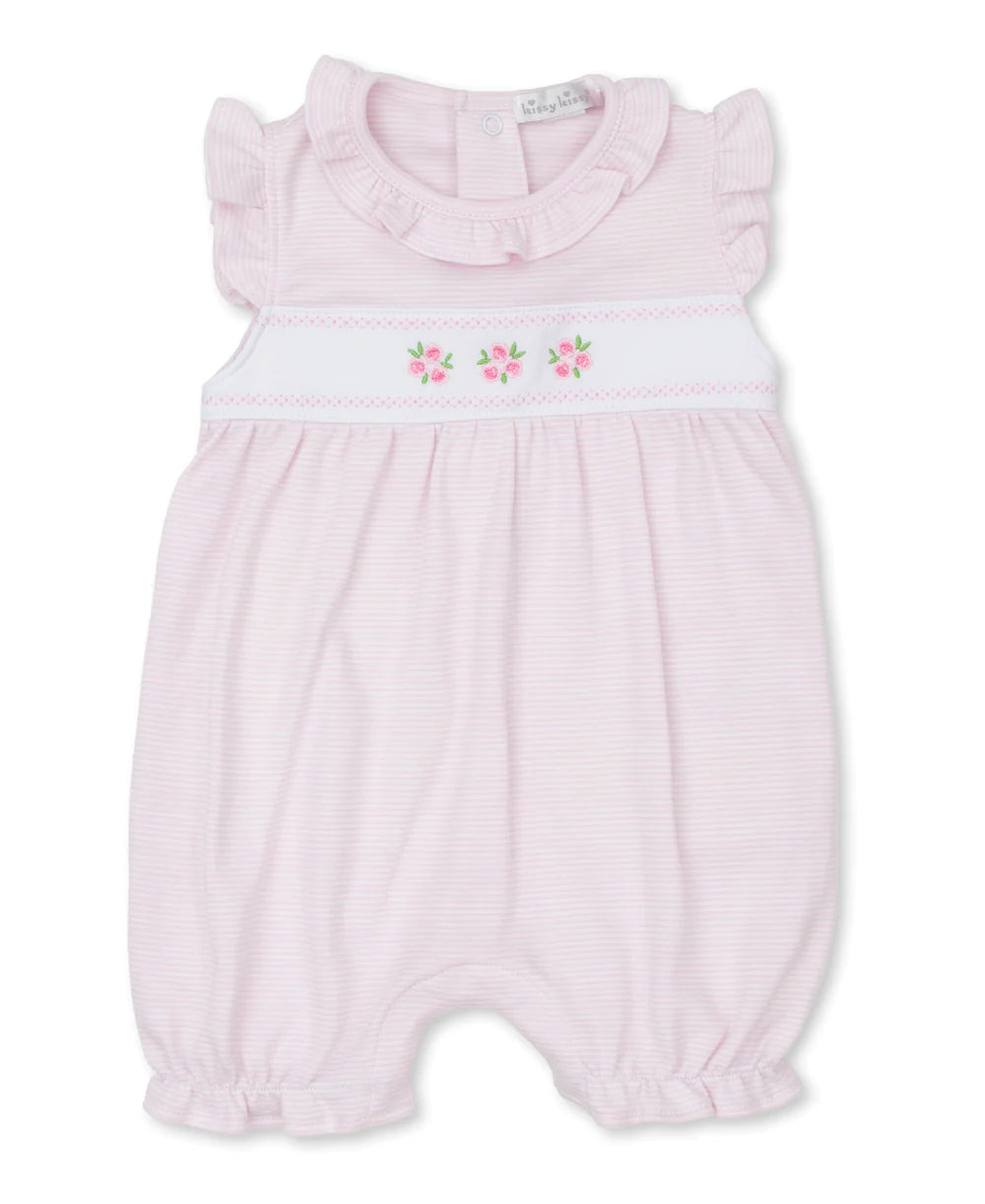 Kissy Pink Treasures Floral Collared Short Playsuit