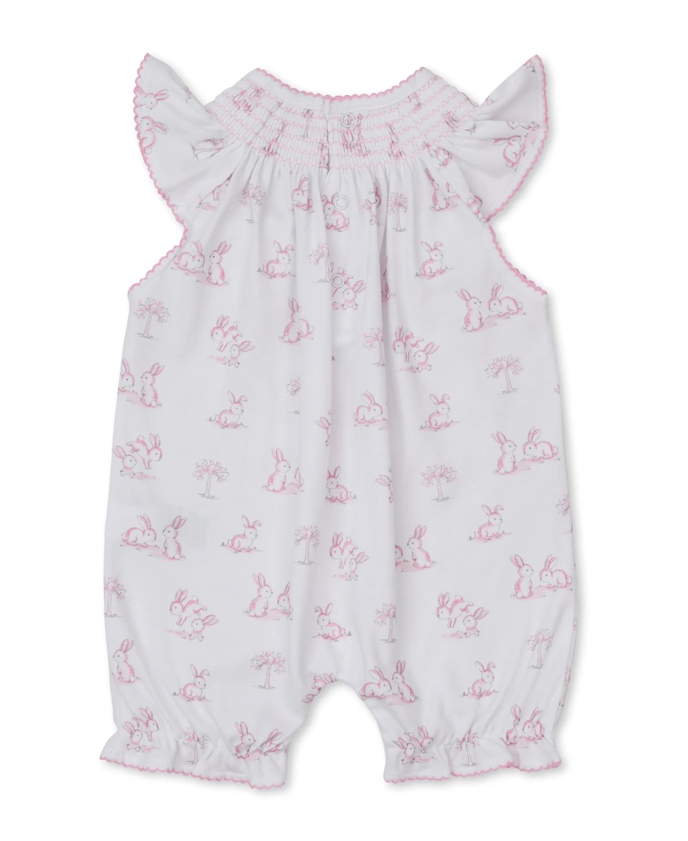 Pink Springtime Bunny Fun Hand Emb Playsuit