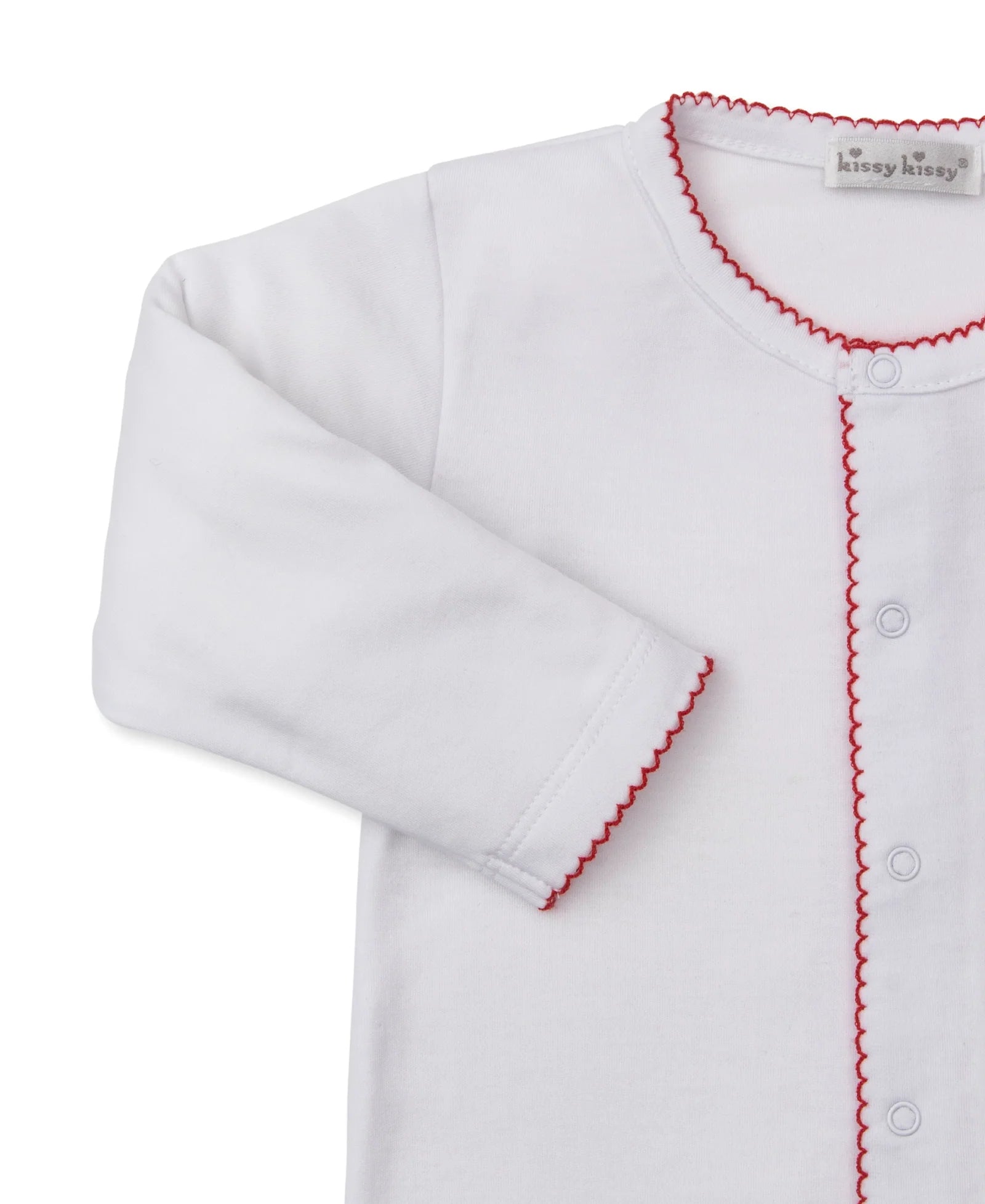 White Red Trim First Christmas Footie