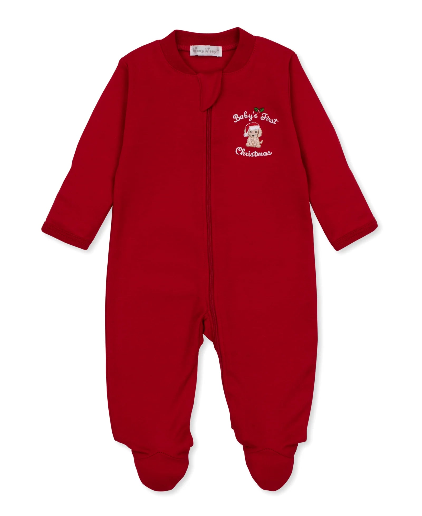 Kissy Baby's First Christmas Zipper Footie