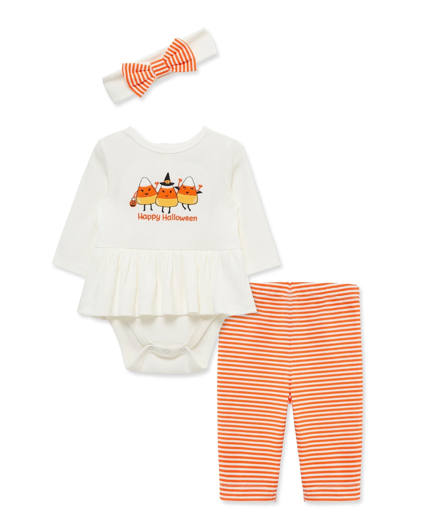 Candy Corn Skirted Bodysuit Set