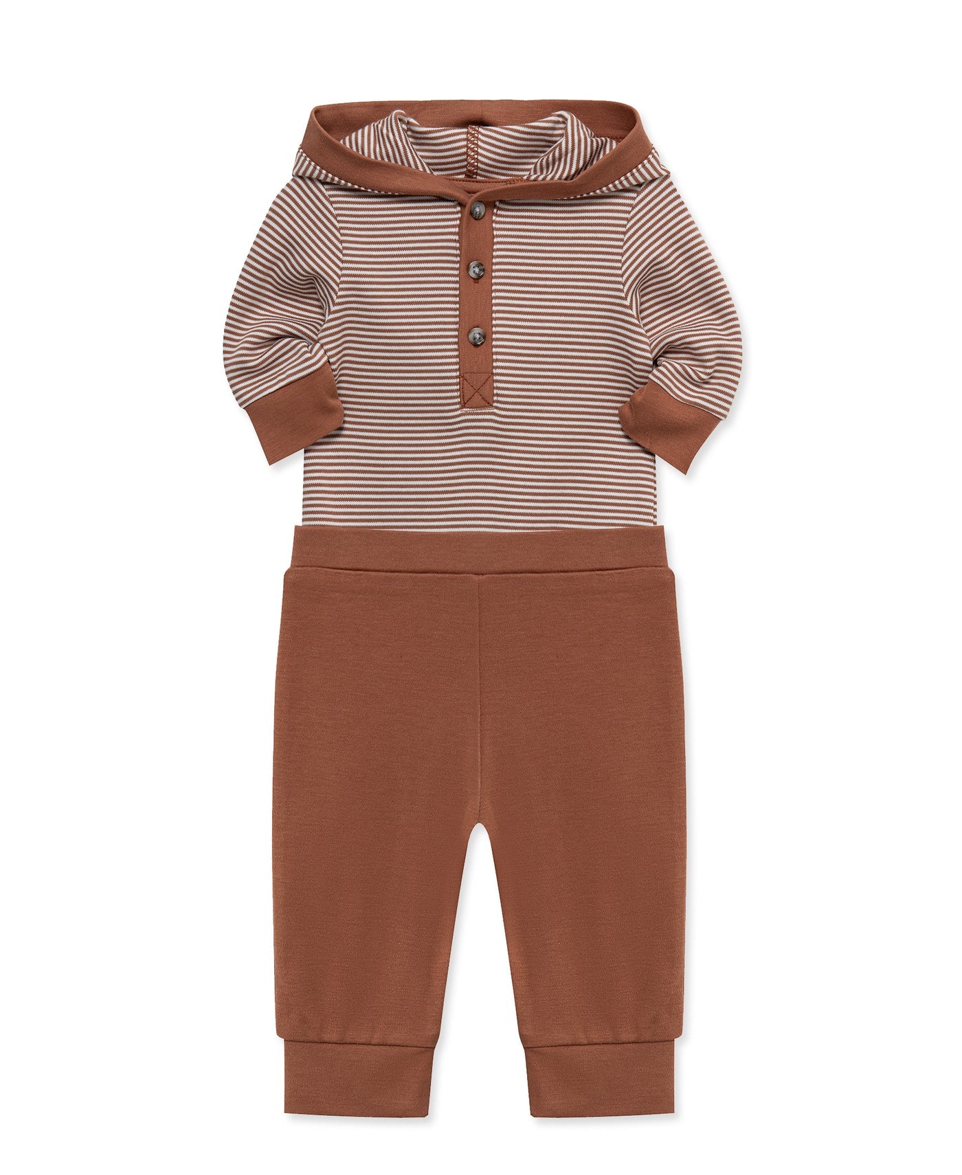 Copper Hooded Bodysuit Pants Set