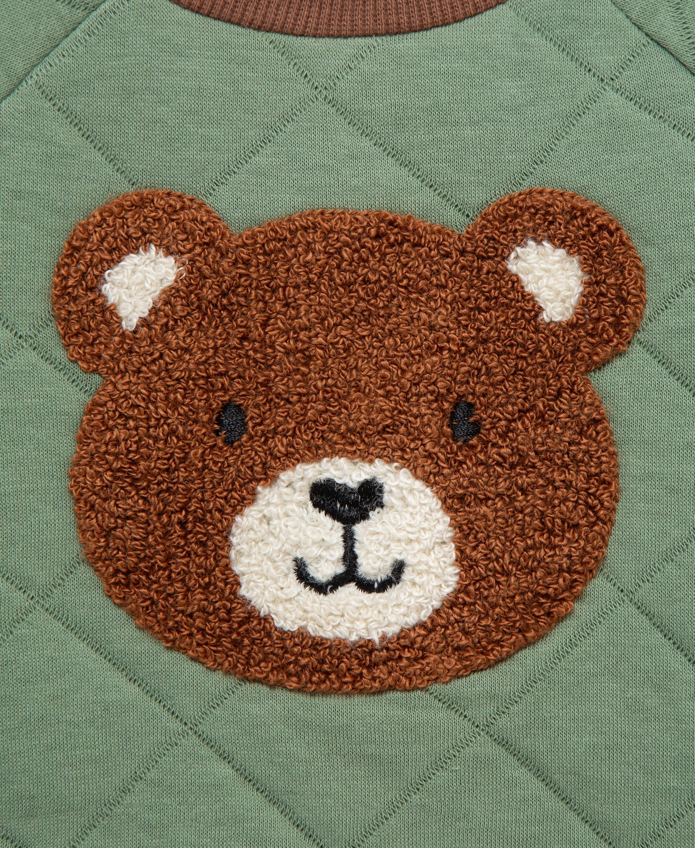 Sage Quilted Bear Sweatshirt & Print Pant