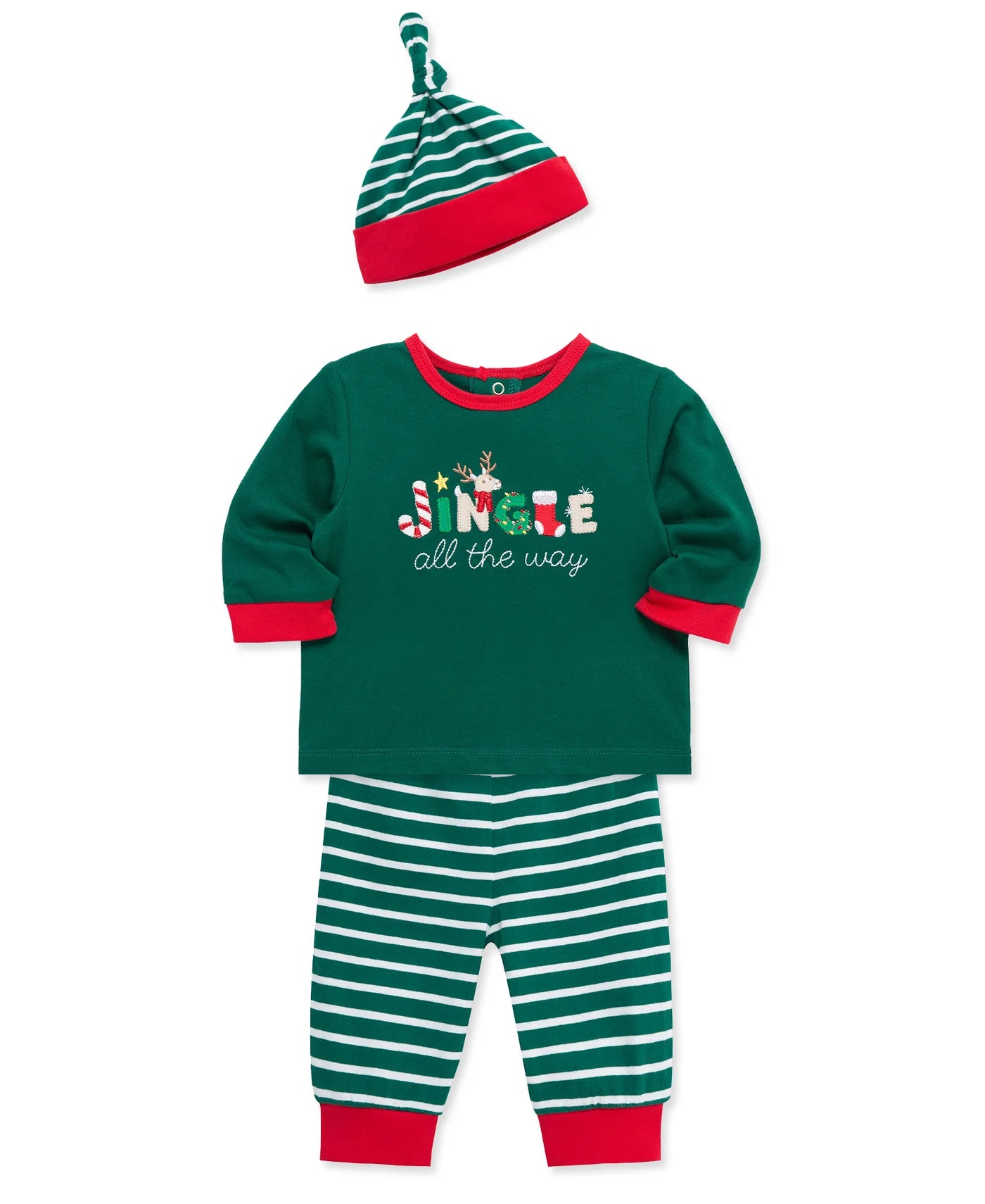 Green Jingle All the Way Jogger Set w Hat