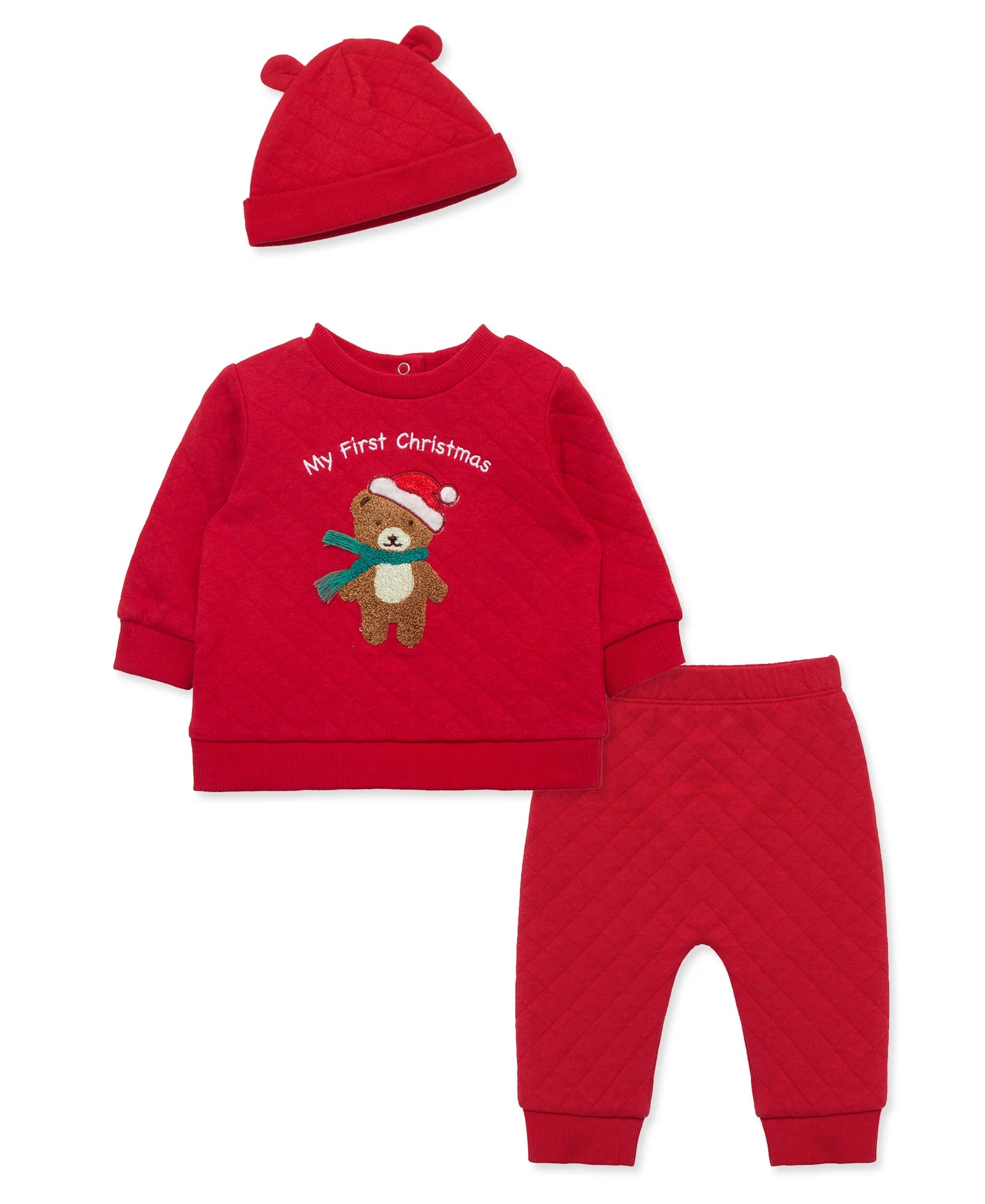 Red Holiday Bear Sweater Set