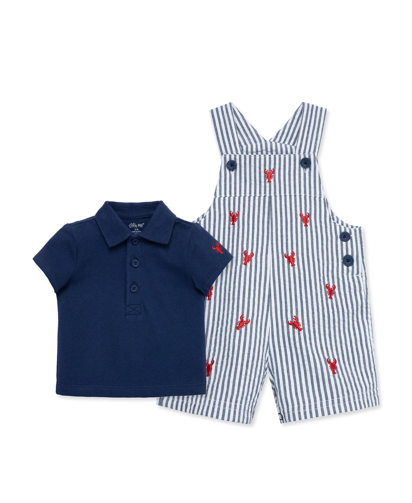Navy Striped Lobster Shortall & Navy Polo