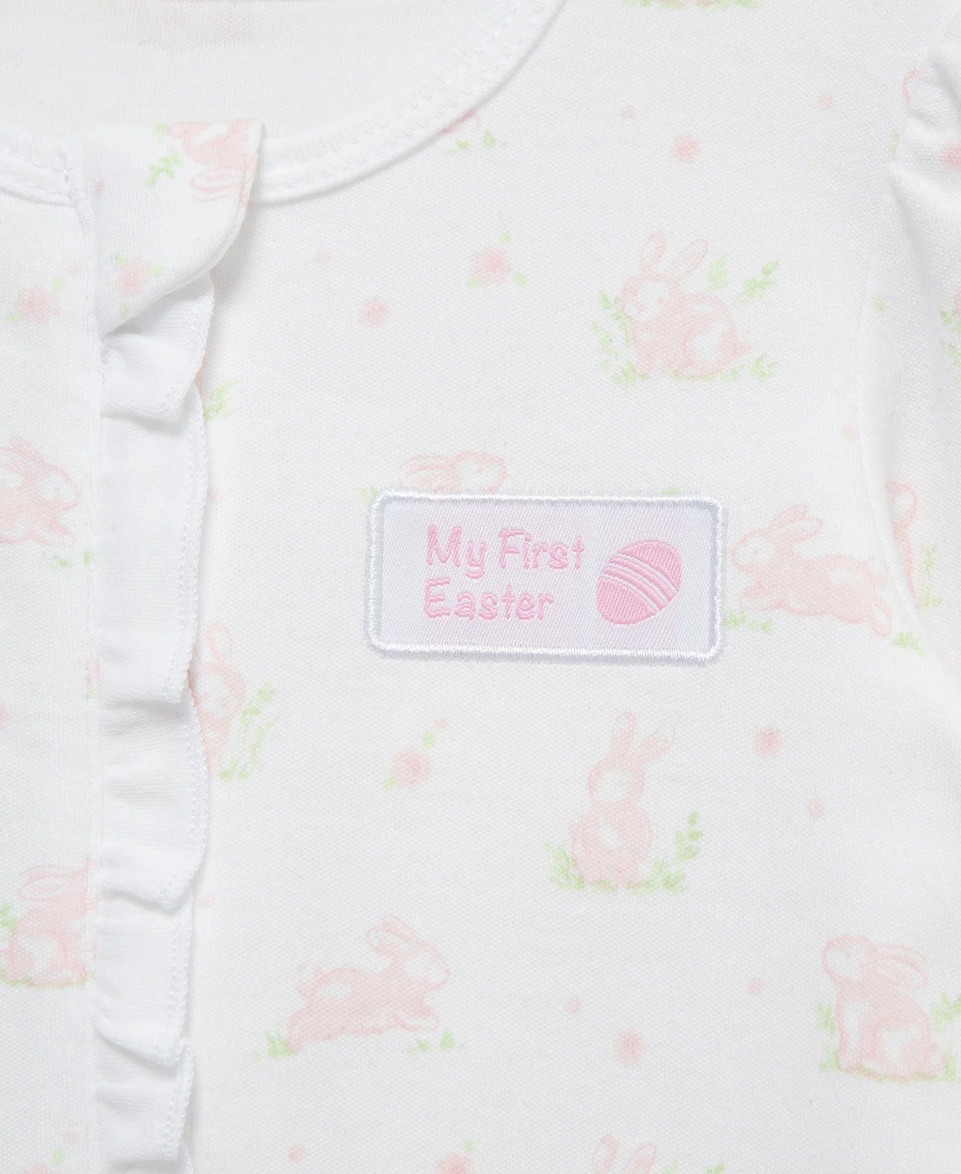 Pink Print First Easter Footie & Bunny Hat