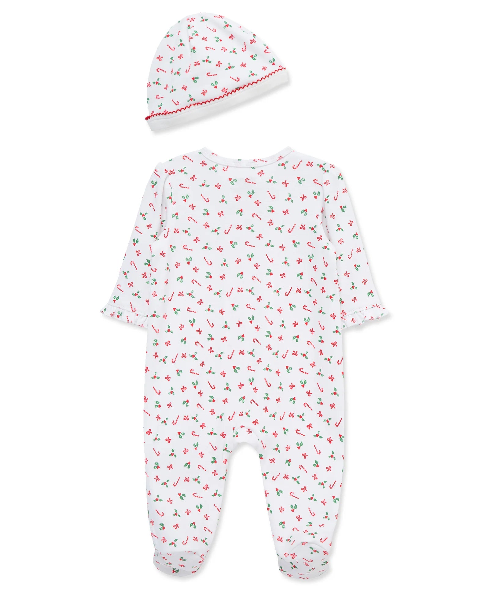Candy Canes and Bows Footie