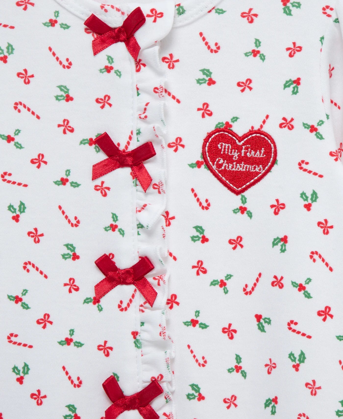 Candy Canes and Bows Footie