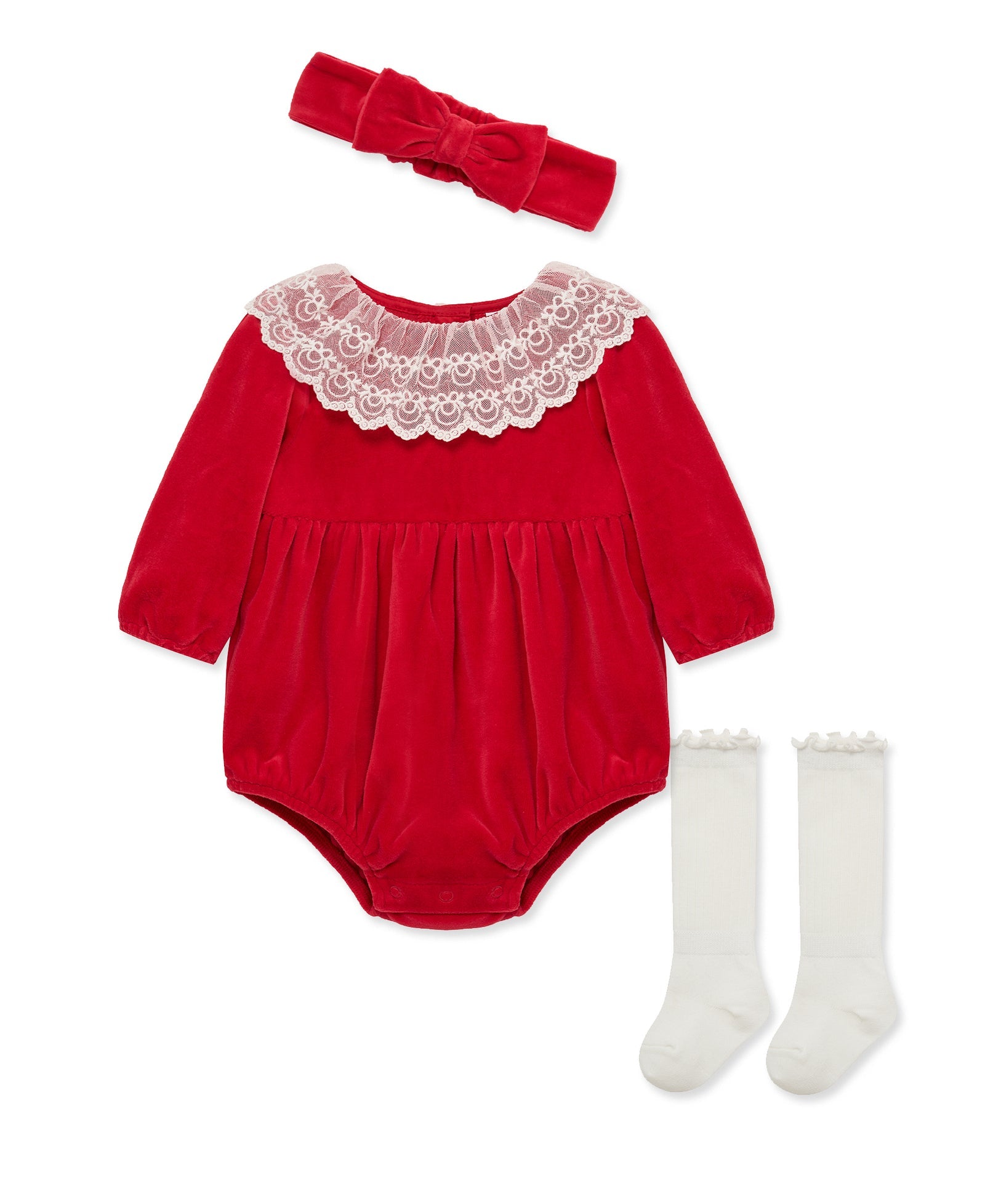 Red Velvet Lace Collar Bubble