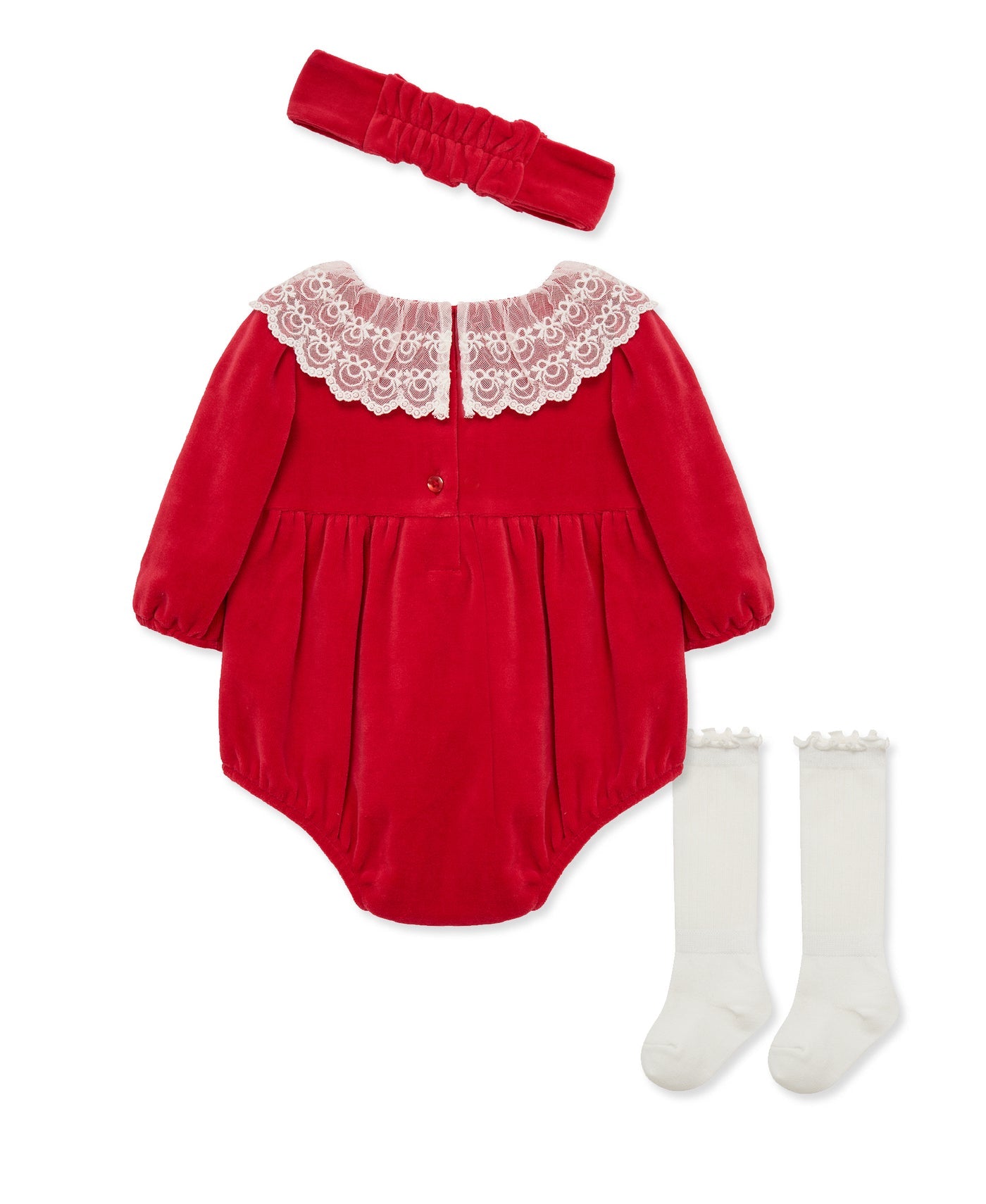 Red Velvet Lace Collar Bubble