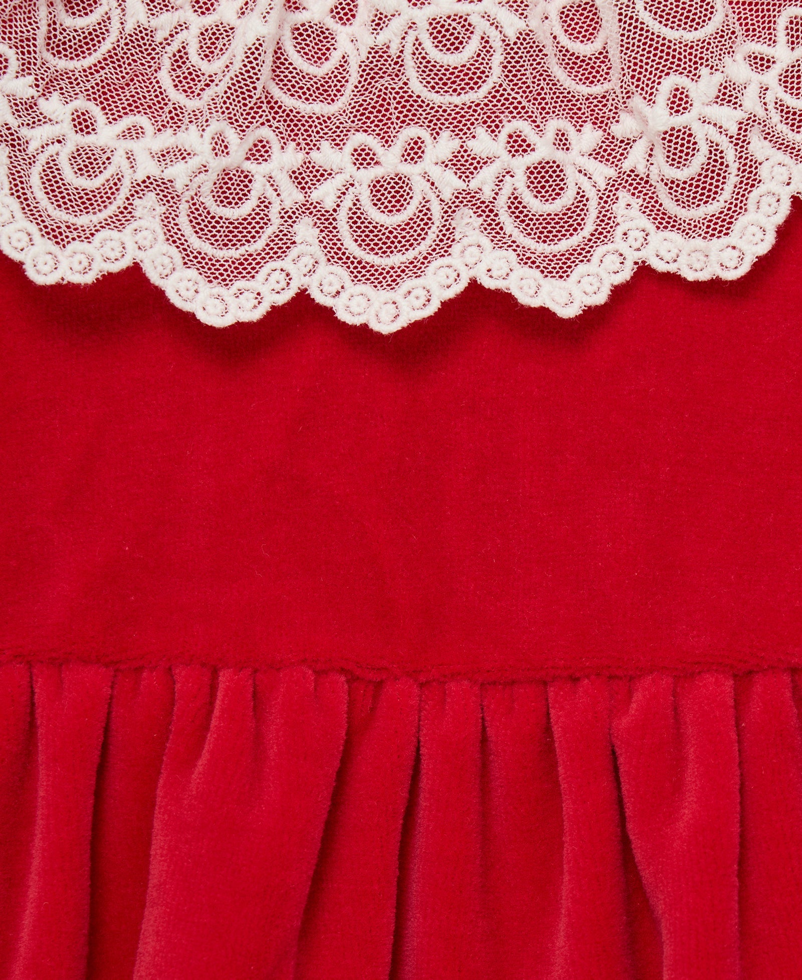 Red Velvet Lace Collar Bubble