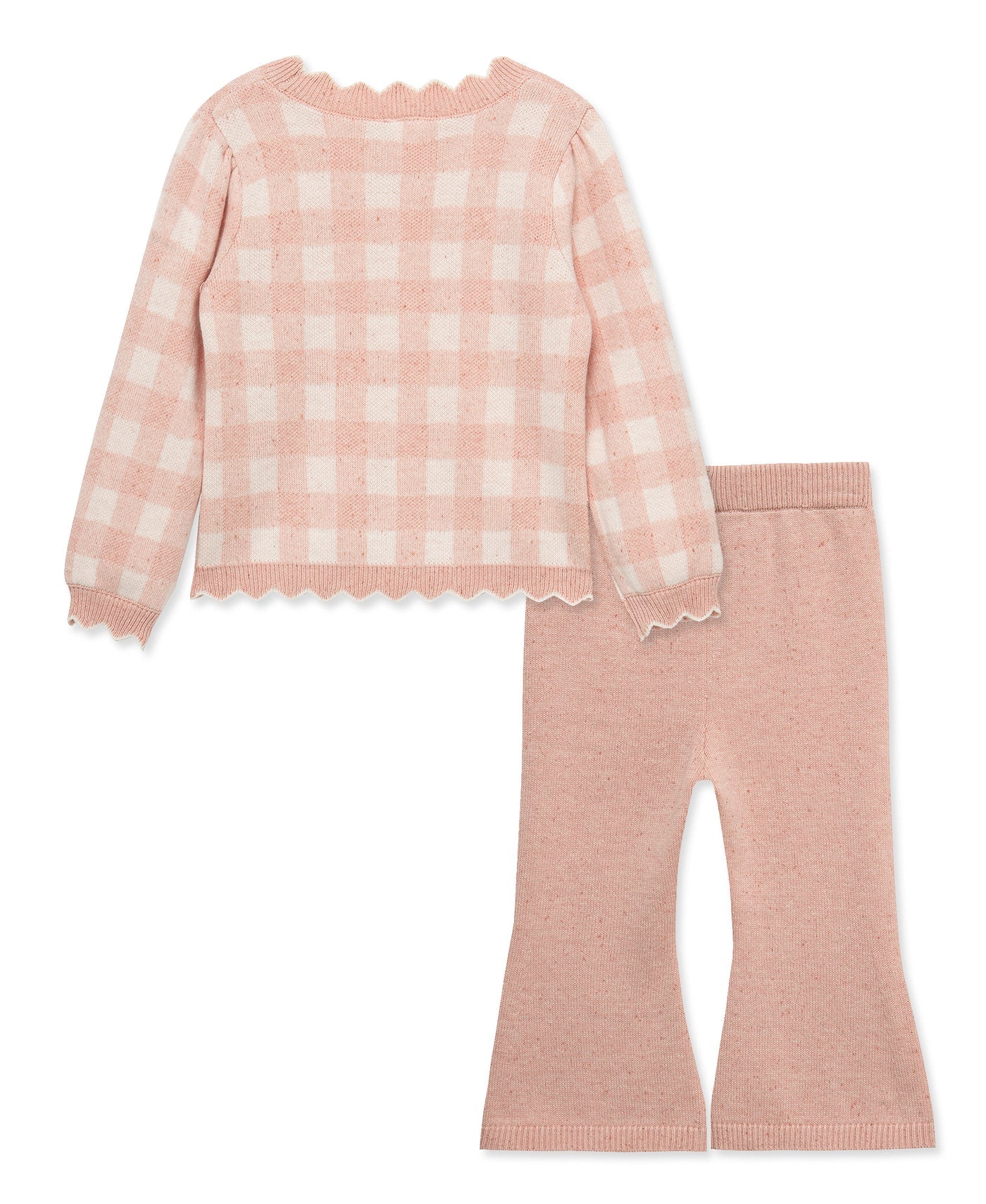Pink Gingham Sweater Set