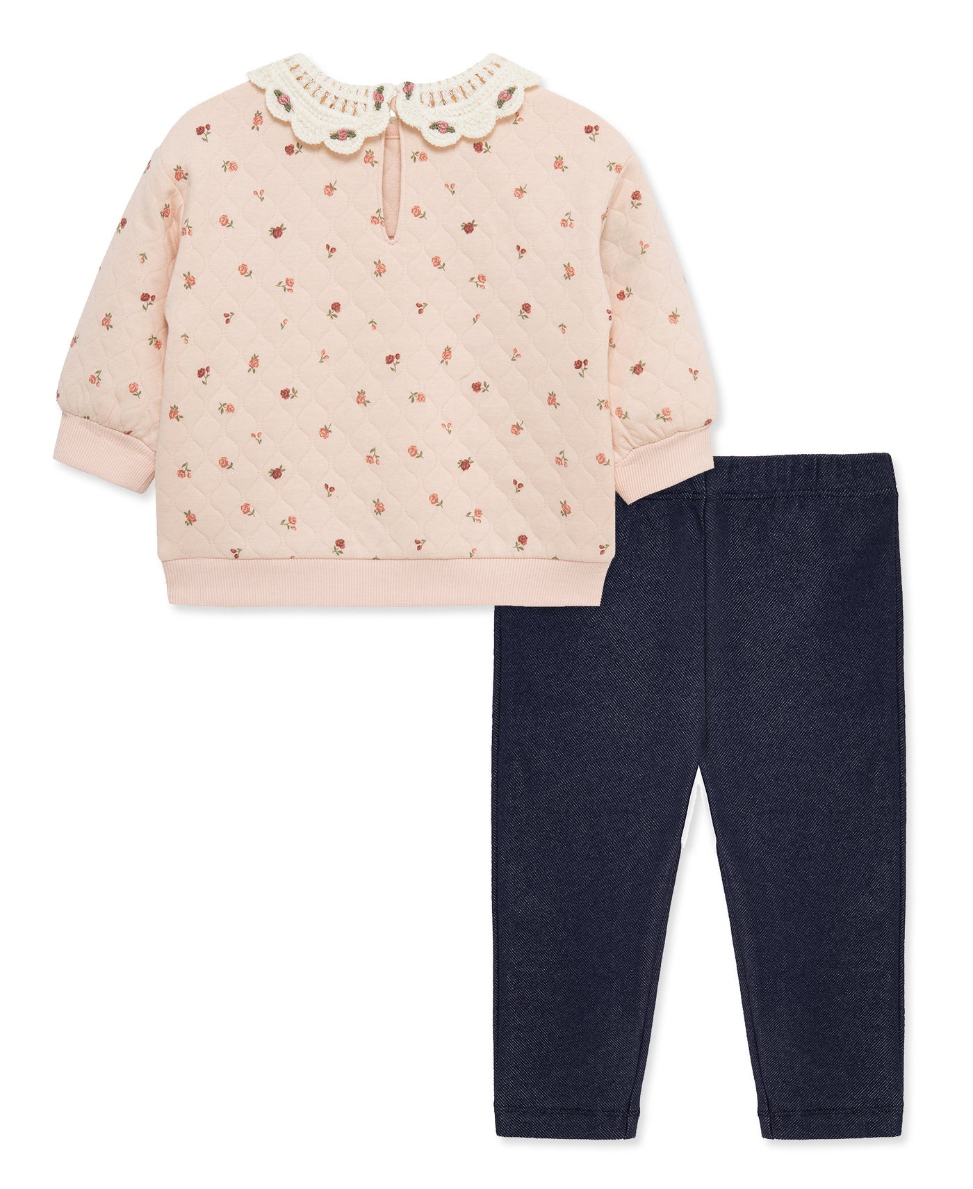 Rose Quilted Sweatshirt Set