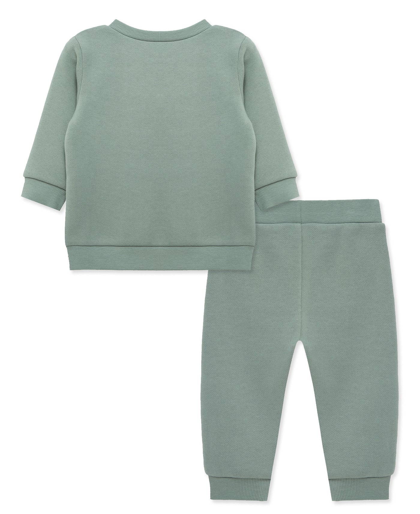 Sage Green Dino Imprint Sweatshirt Set