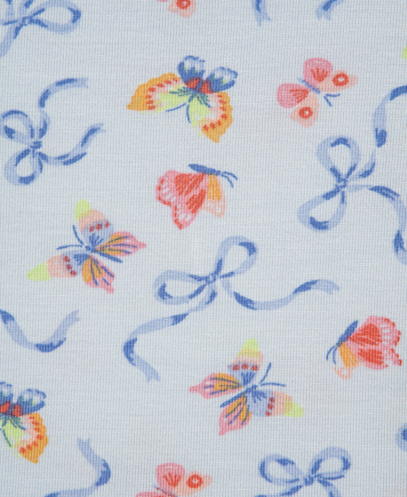 Blue Bows and Butterflies Print SS PJ Pant Set