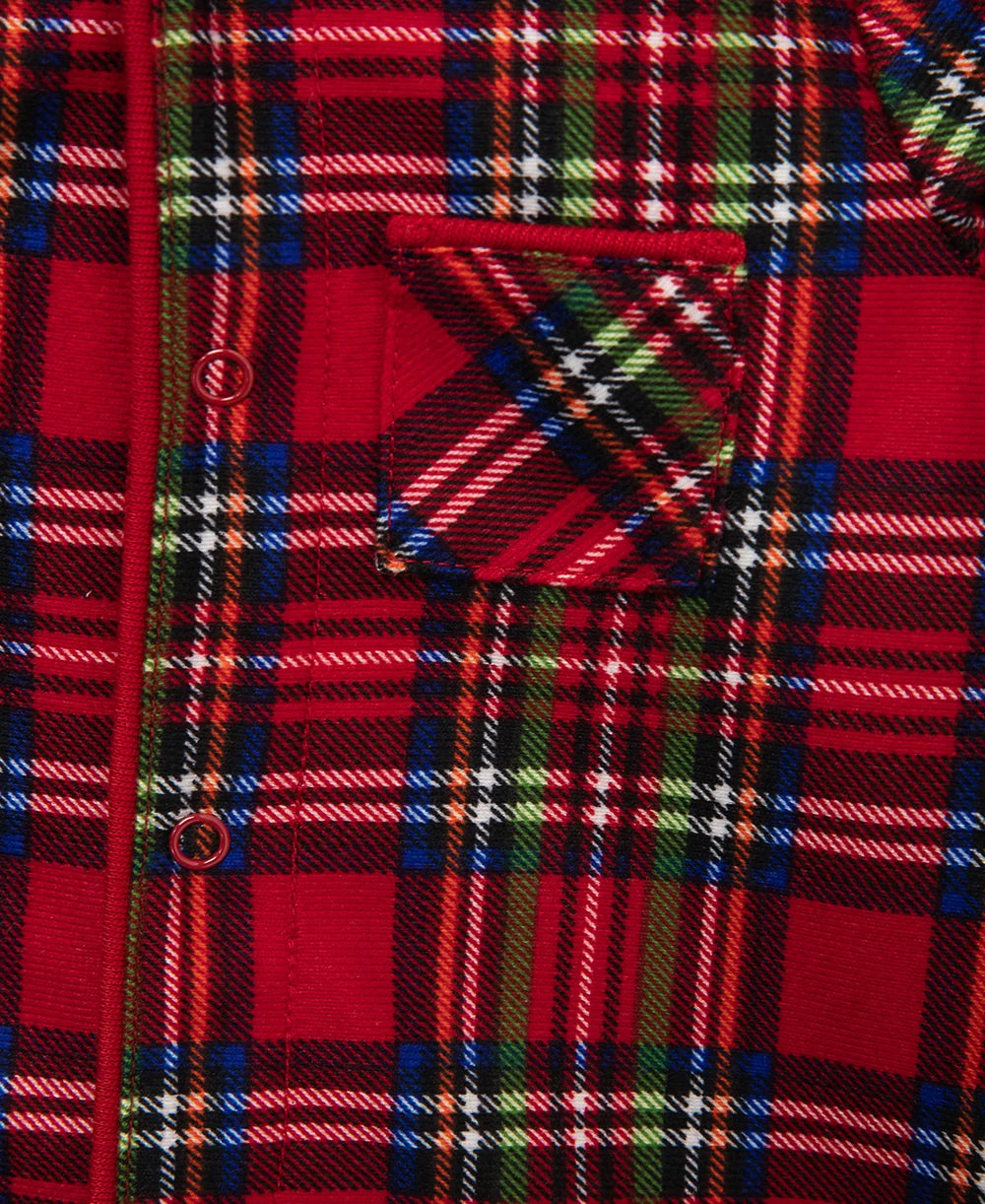 Plaid Coat Christmas Footie