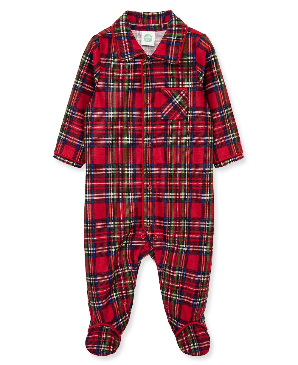 Plaid Coat Christmas Footie