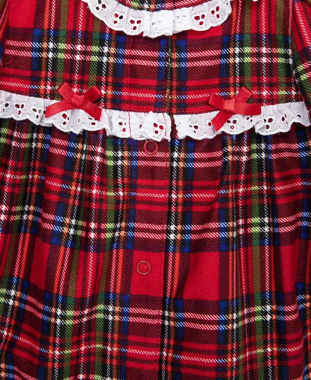 Plaid Ruffle Christmas Footie