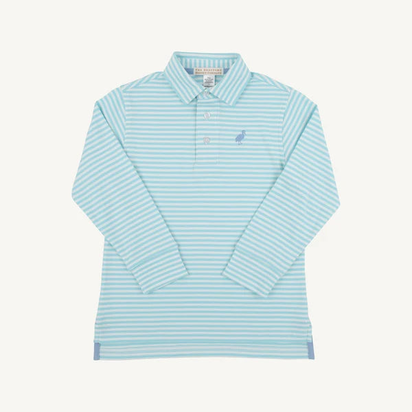 TBBC Prim and Proper Polo - Belhaven Blue Stripe
