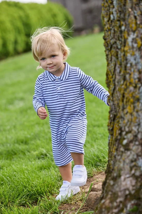 Winslow Stripe LS Peter Pan Polo Romper